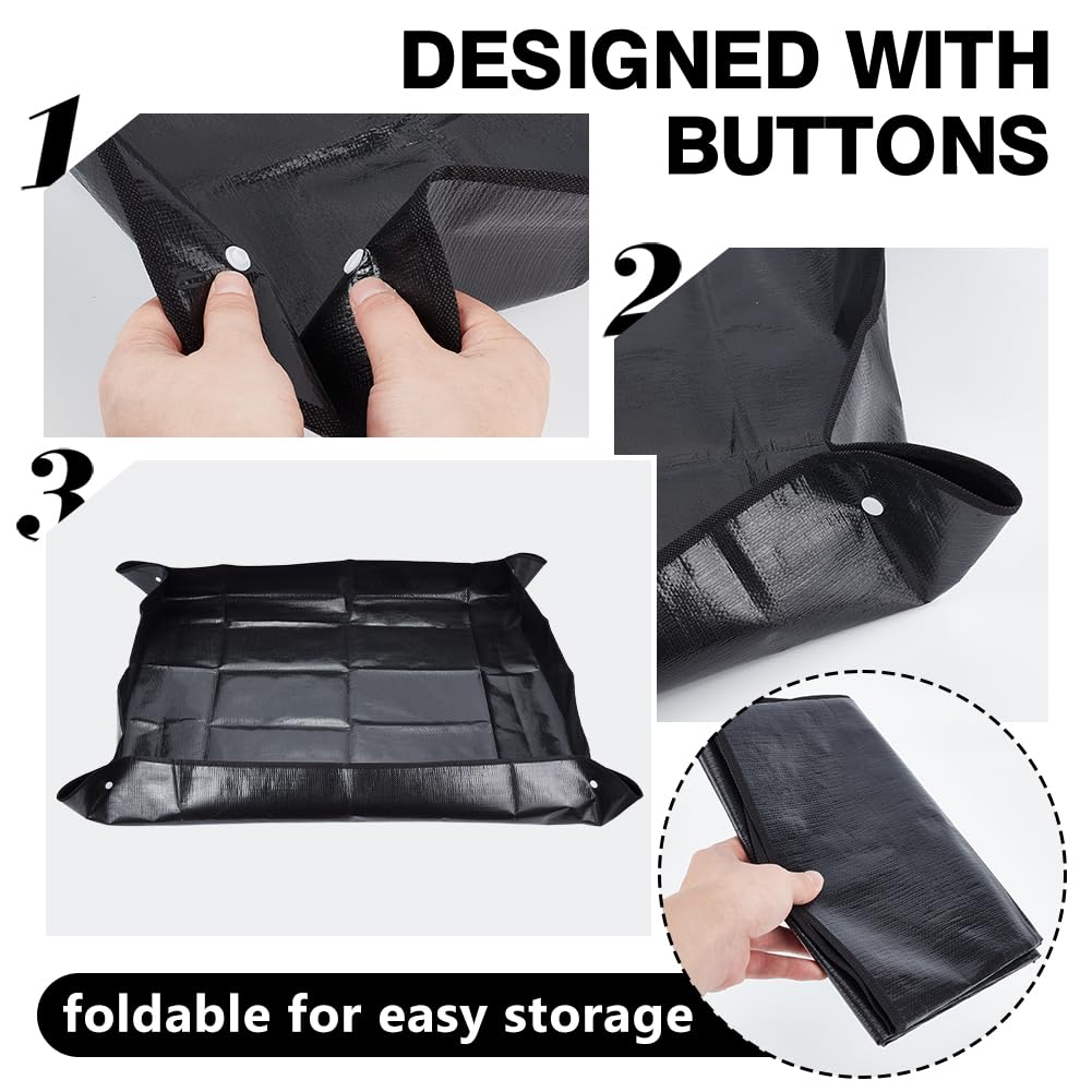 OLYCRAFT 2pcs Black Waterproof Pet Playpen Mat Bottom Cover Mat for Dog Playpen Pen Portable Reusable Floor Mats Large Plant Repotting Mats for Toilet Training Pets with Urinary Incontinence - Image 3