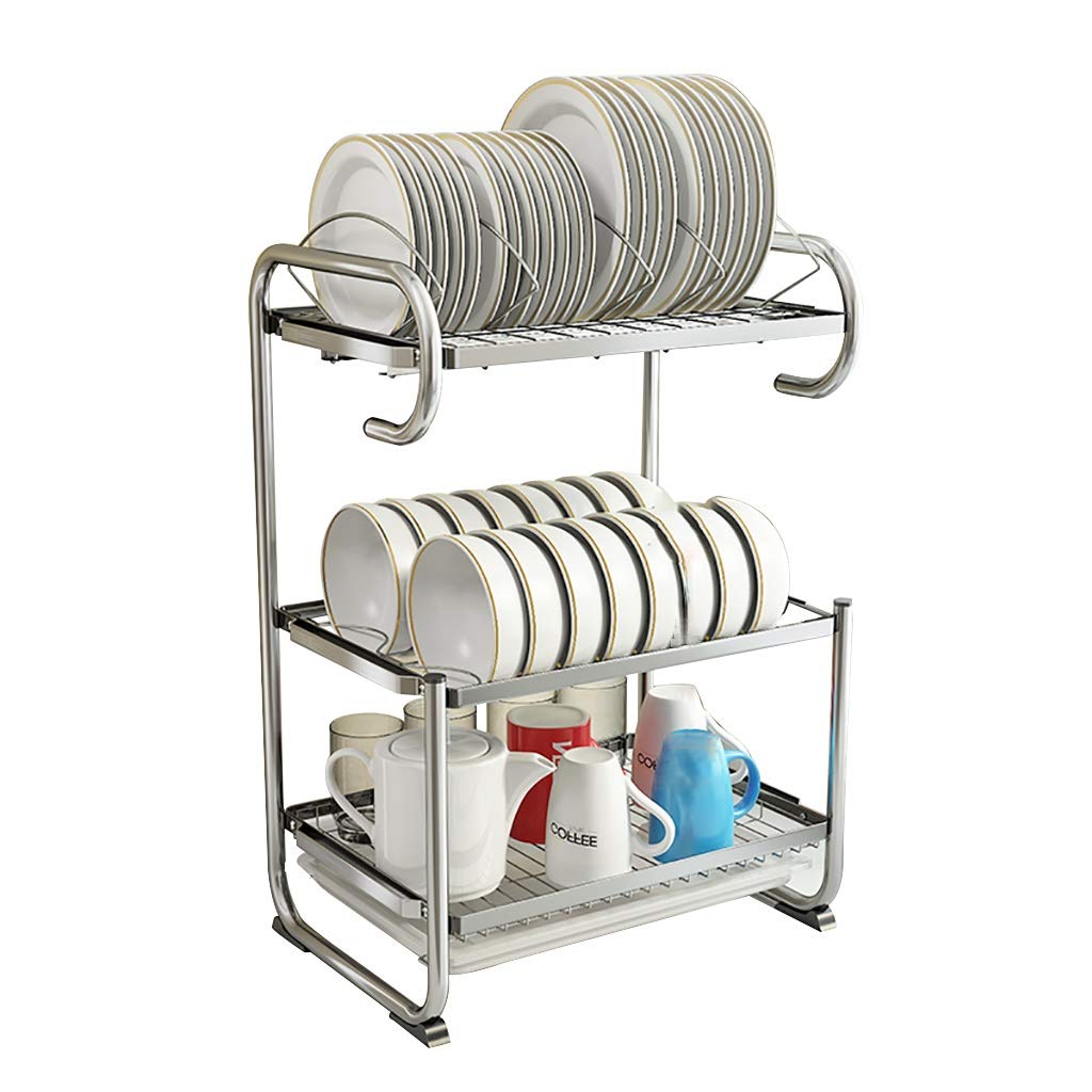 Scolapiatti in acciaio inox 304 per ciotole, piatti, posate, pentole e taglieri, montaggio a parete o piano di lavoro, soluzione di archiviazione per cucina nization
