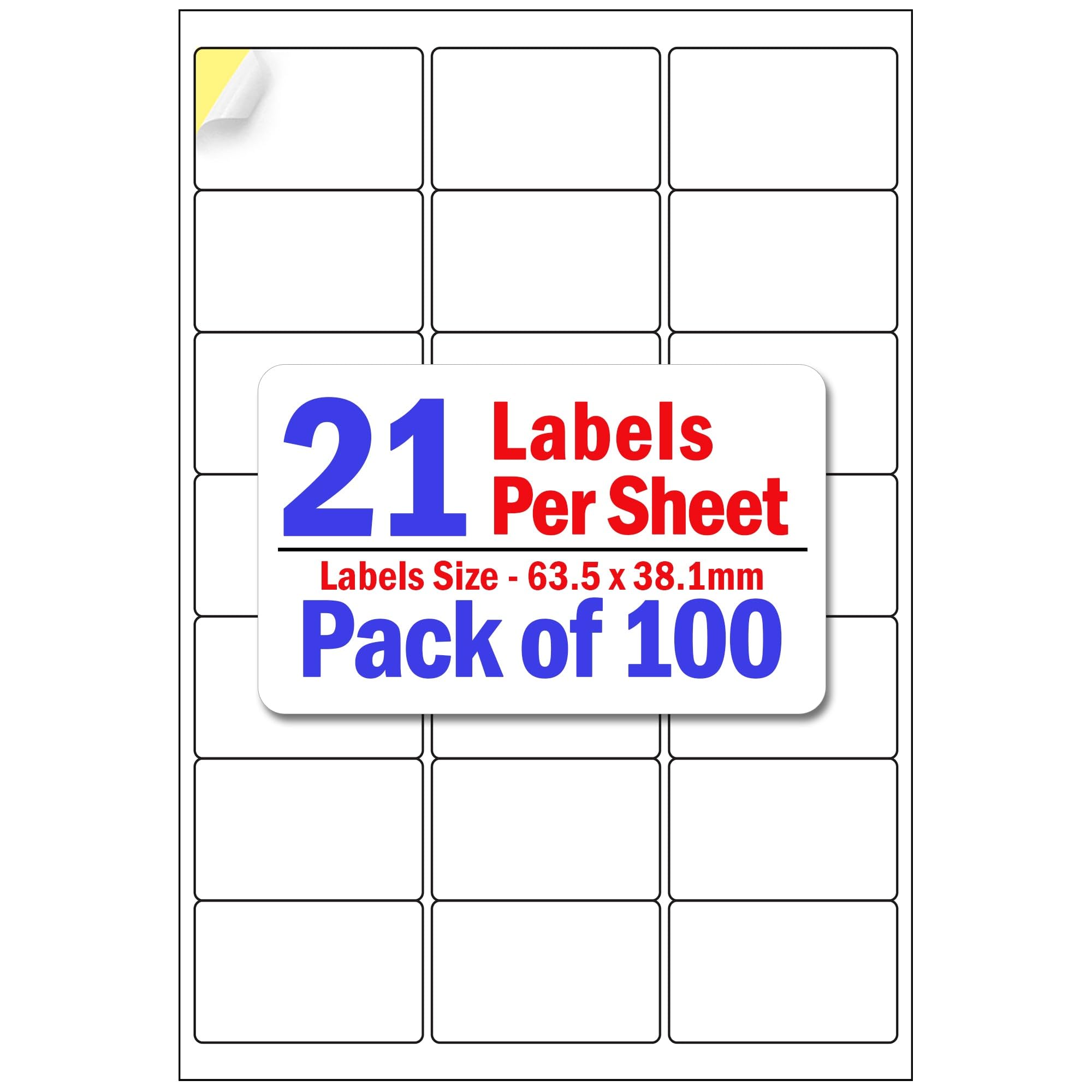 YUNJU 84 Address Labels Per A4 Sheet, 100 Sheets 2100 Addresss Label, Self Adhesive Mailing Printer Shipping Label for Inkjet and Laser Printers, Printable Sticky Sheet Sticker