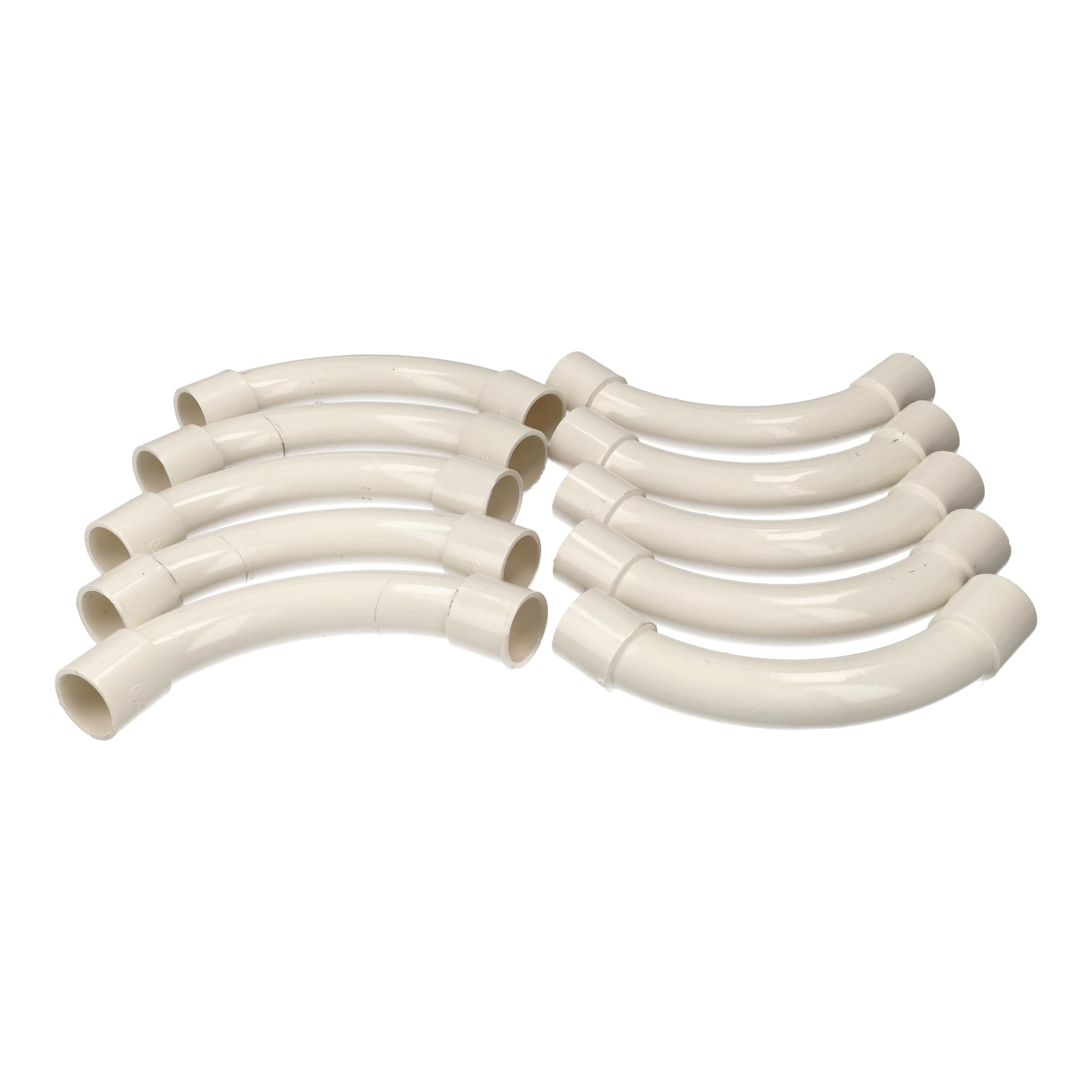 Jandei - Pack 10 uds. Tubo para Cables PVC Rígido Blanco Longitud 1 Metro. Diámetro 20 mm. Funda de Cable con Grapas de Sujección, Codo 90 Grados,Manguitos y Curvas de Empalme.