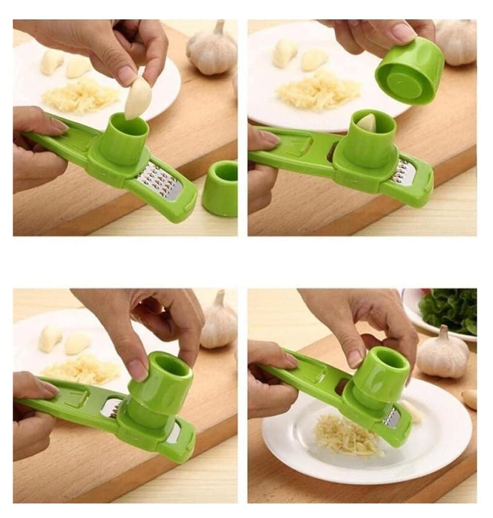 Spremiaglio Schiaccia-zenzero 2pcs Ginger Garlic Presss Grinding Grater Planer Slicer Cutter Cooking Tool Facile da Premere