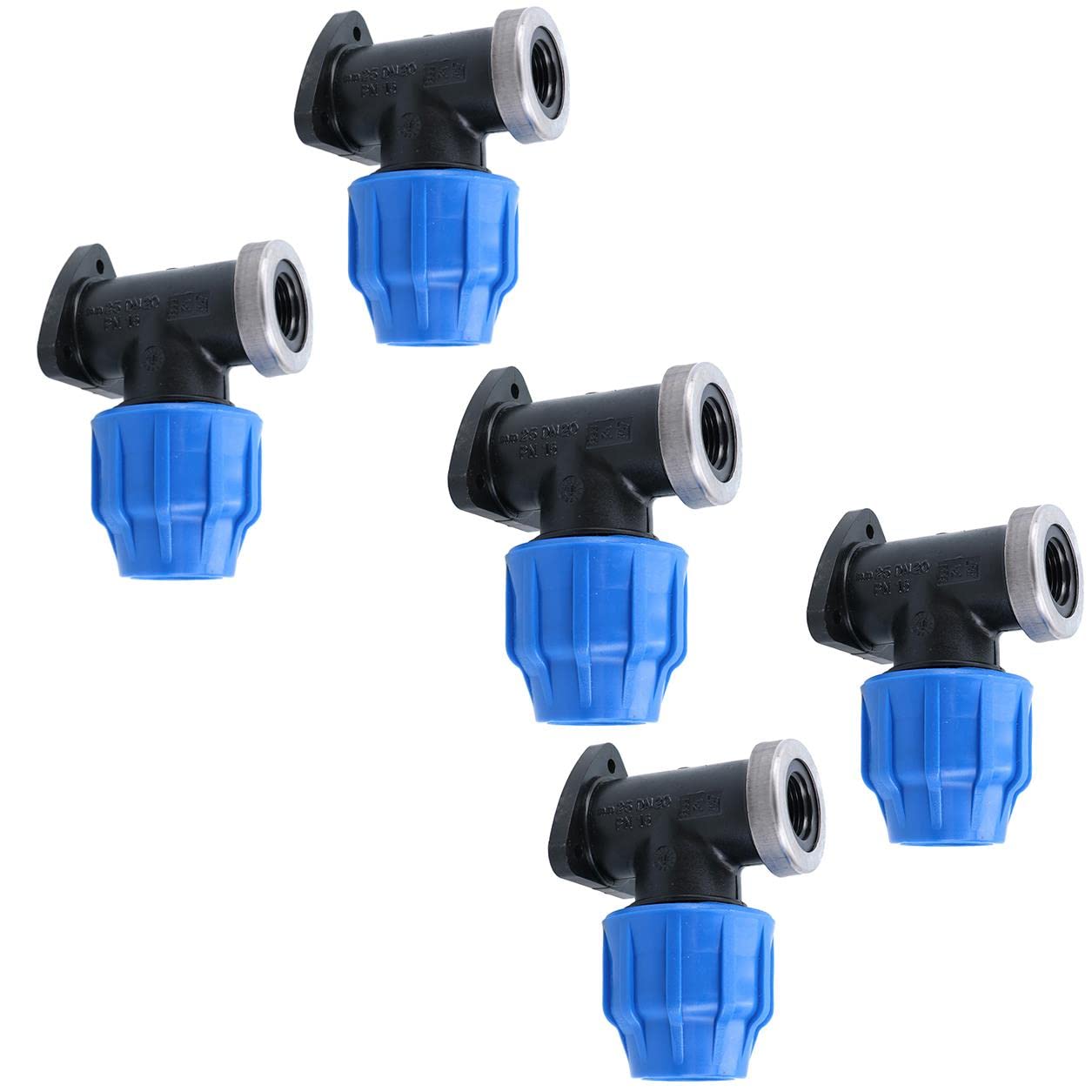 25 mm x 1/2" MDPE codo de pared exterior grifo roscado conector curva 5PK