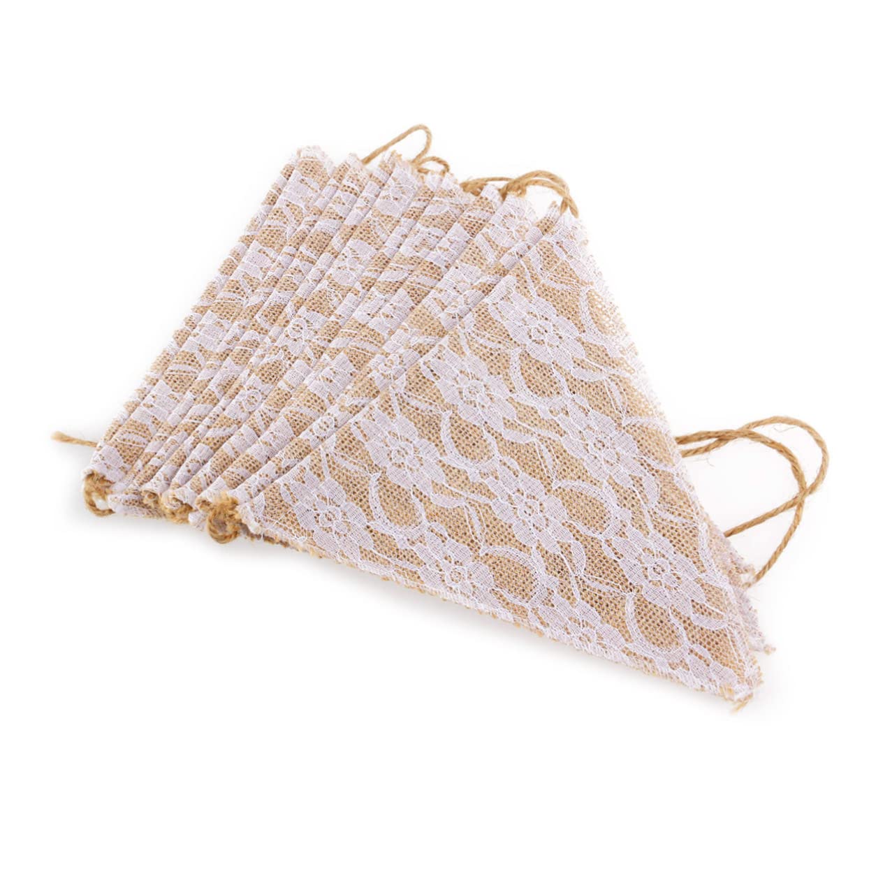 Abaodam 36stücke Spitzen-burlap-dreiecksflaggen Für Hochzeitsfeiern Dekoratives Banner Mit Floralen Akzenten Für Innen Und Außenanlässe Pro Flagge