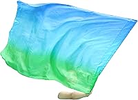 Vista 14 de Winged Sirenny Bandera de seda Poi, 50 pulgadas rectangular Spinning Playsilk Alabanza Profética Adoración Danza Banner (rojo)