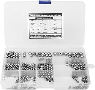 510Pcs Metric Precision Bearing Ball, 11 Sizes 2mm 2.5mm 3mm 3.5mm 4mm 4.5mm 5mm 5.5mm 6mm 7mm 8mm Dia Bearing Steel Loose Bicycle Bearing Ball Assortment Kit, with Storage Box