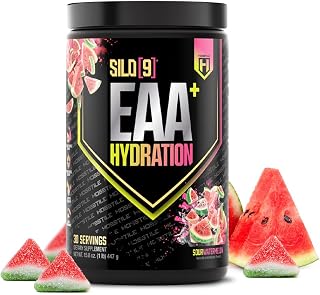 HOSSTILE SILO[9] EAA + Hydration Powder – Essential Amino Acids with Electrolytes, EAA BCAA Intra Workout Powder & Post Workout Recovery, Sour Watermelon, 30 Servings