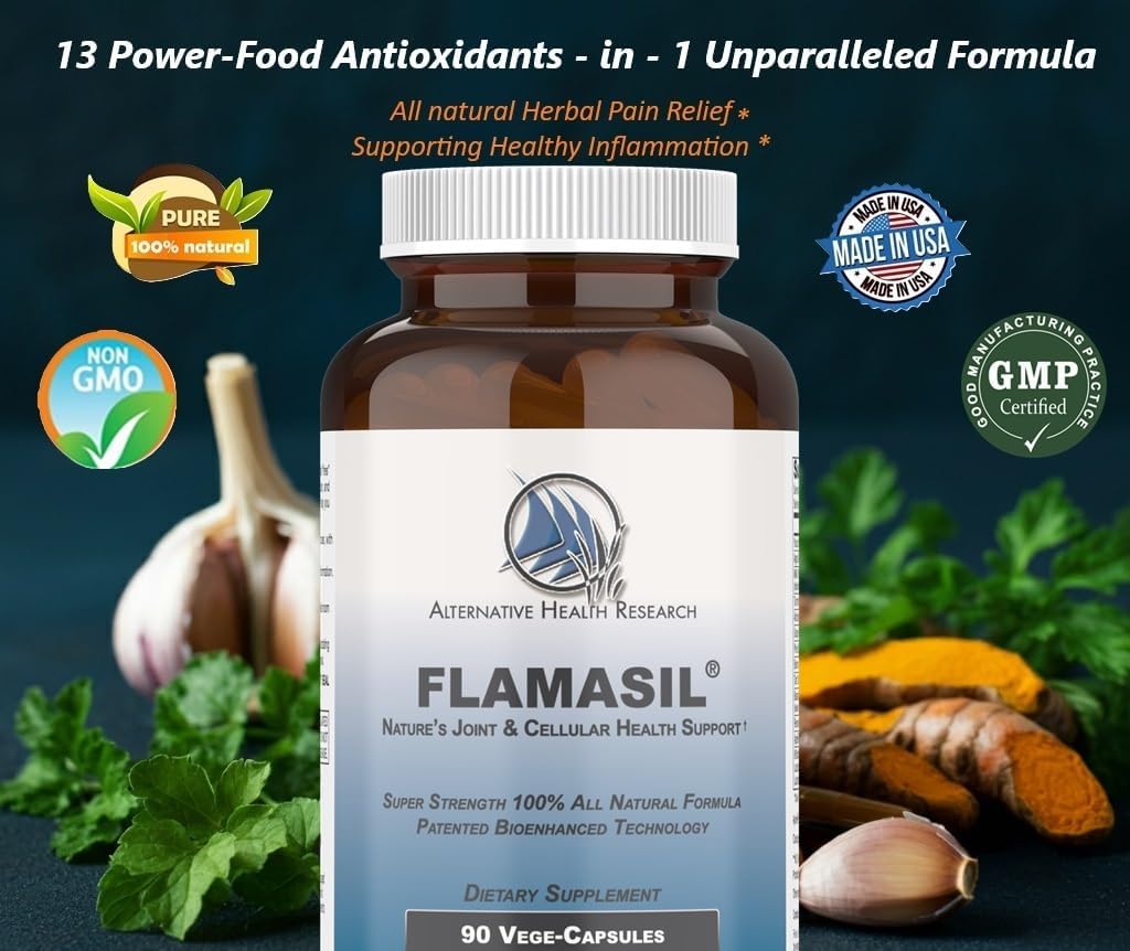 Flamasil™- for Healthy Inflammation Response* | Multi-Herbal Pain Reliever* and Joint Aid | Bio-Enhanced Turmeric, Boswellia, Resveratrol, and More | 13-in-1 Superfood Antioxidants | 30-Day Supply - Image 8