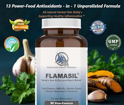 Miniatura 6 de Flamasil - para una respuesta saludable a la inflamación* | Alivio del dolor multiherbario* y ayuda articular | Cúrcuma, boswellia, resveratrol y