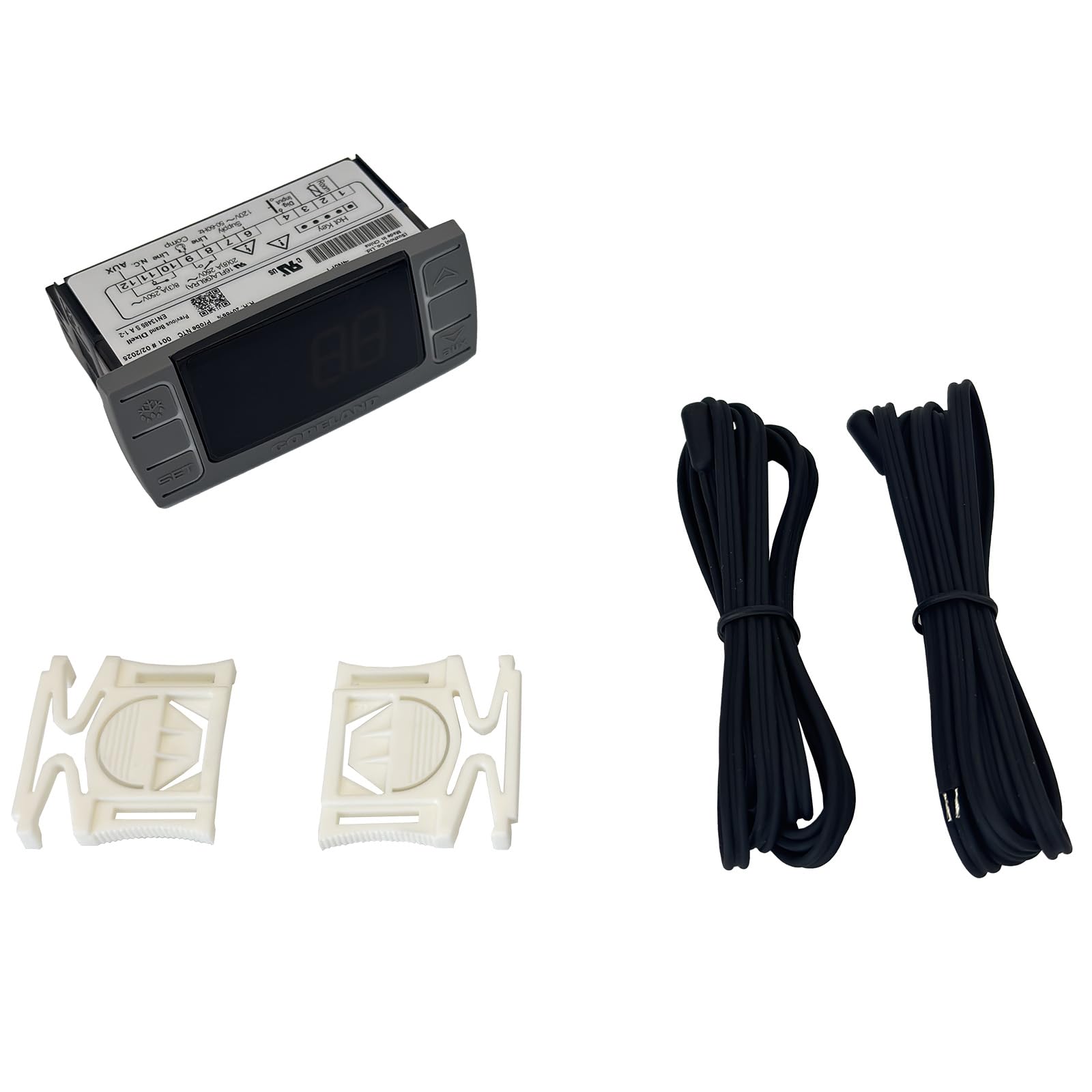 for Dixell XR03CX-4N0F1 Temperature Controller Fit for 120V Commercial Refrigerators/Freezer, with Temperature Sensor Probes & Clasp Replacement for W0302186 XR03CX XR03CX-4N1C0