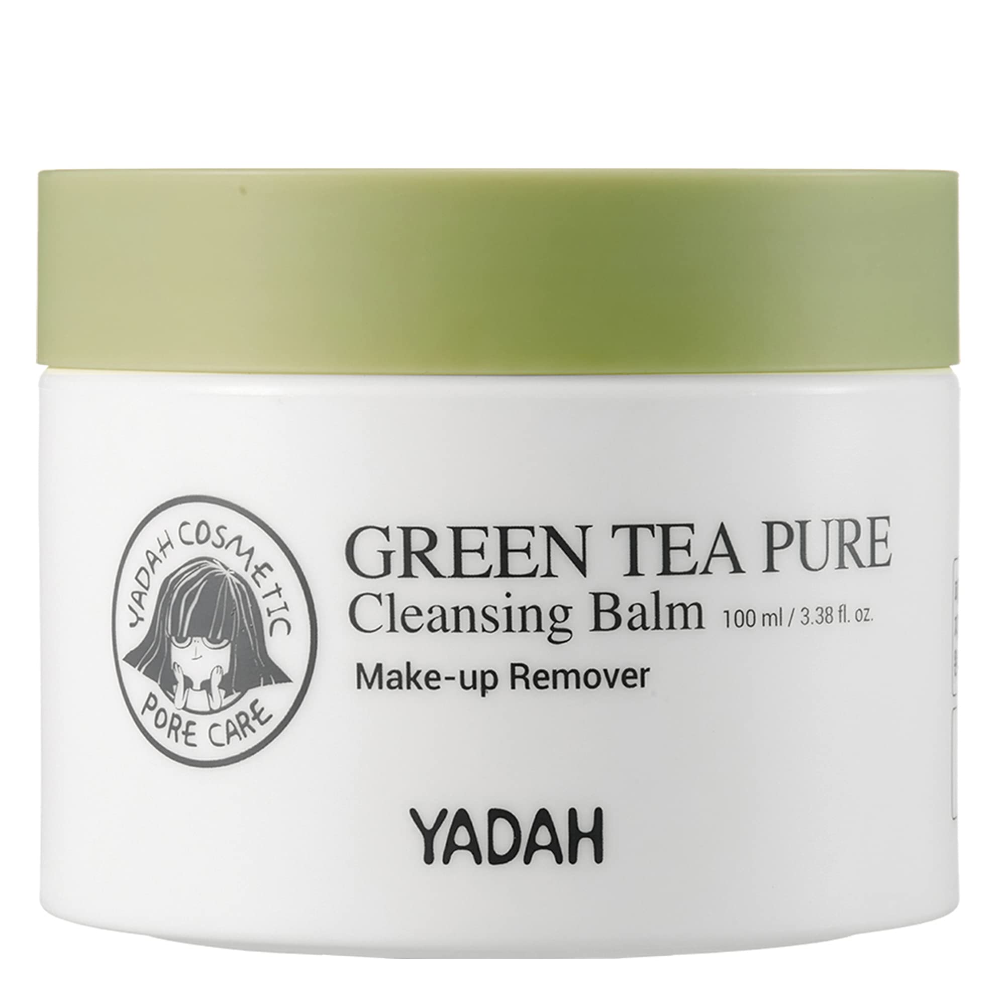 YADAH Cleansing Balm Makeup Remover 3.4 Fl Oz - Green Tea Face Wash for Sensitive Skin - Fragrance Free, Double Cleanse, B...