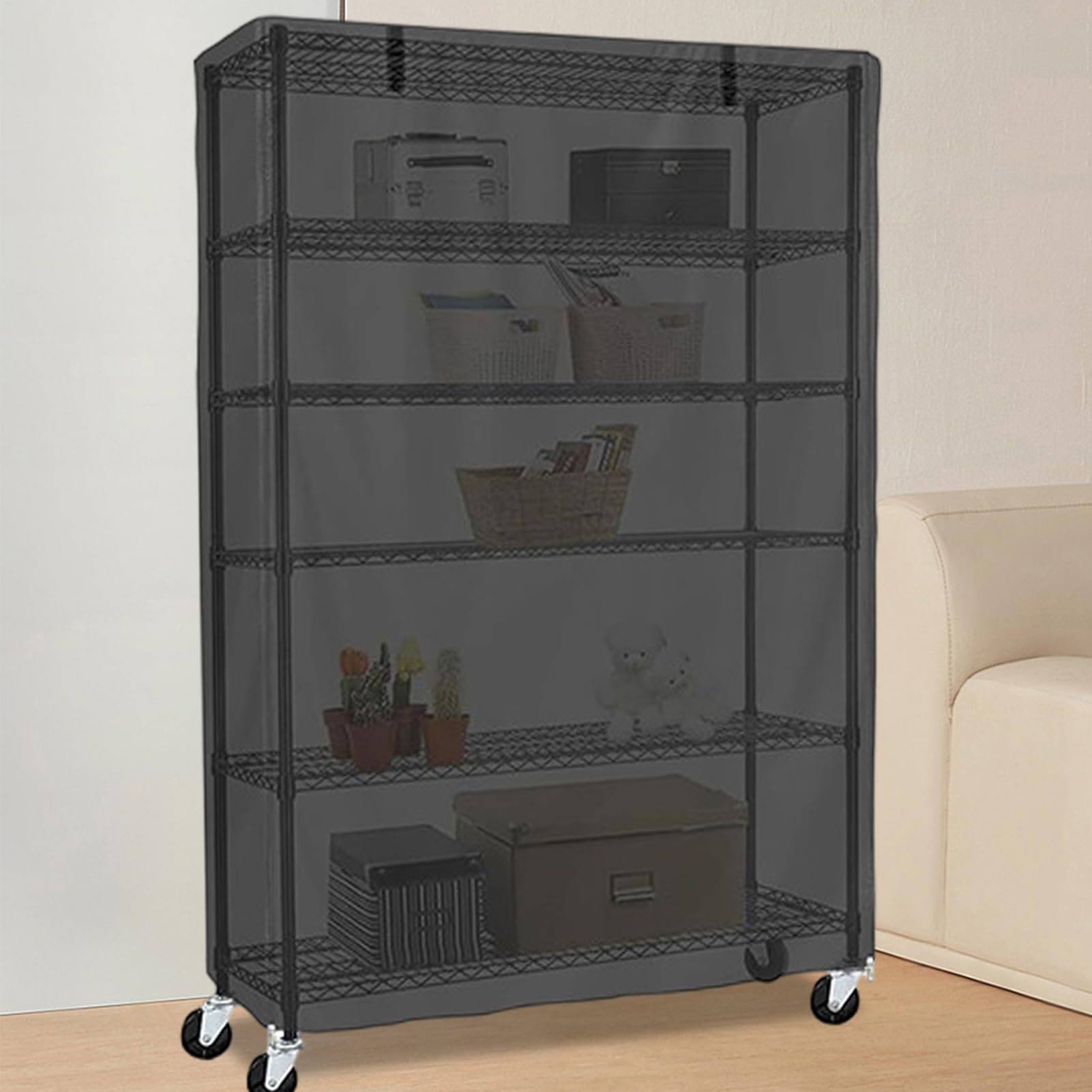Housse de Protection pour étagères, avec Fermeture éclair, pour intérieur et extérieur, Protection d'étagères, Protection Contre la poussière de Haute qualité pour étagères, élégante Housse