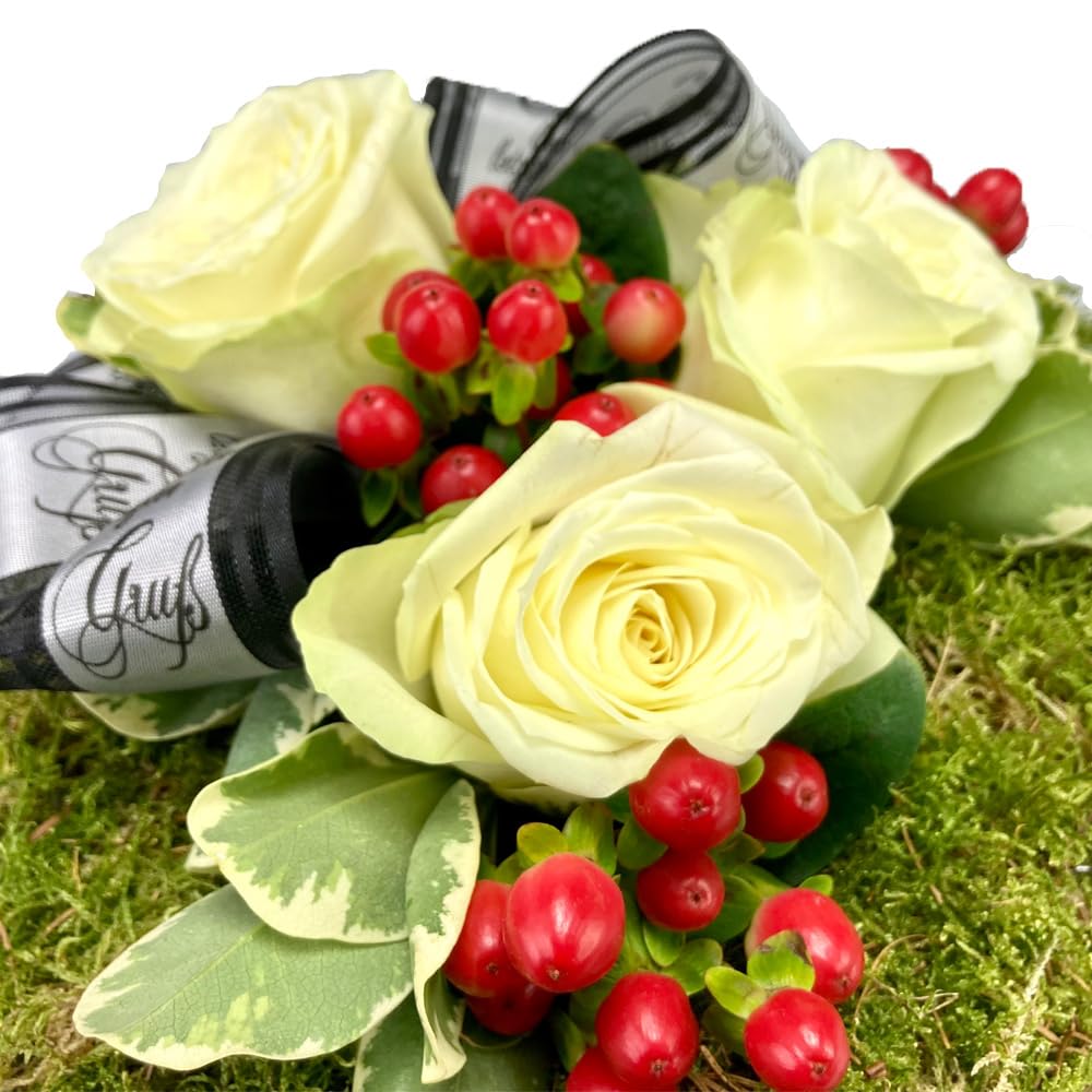 Rosenbote Grabschmuck Trauerherz - Blumen für EIN Grab # Beerdigung # Blumenschmuck # Beileid # Kondolenz