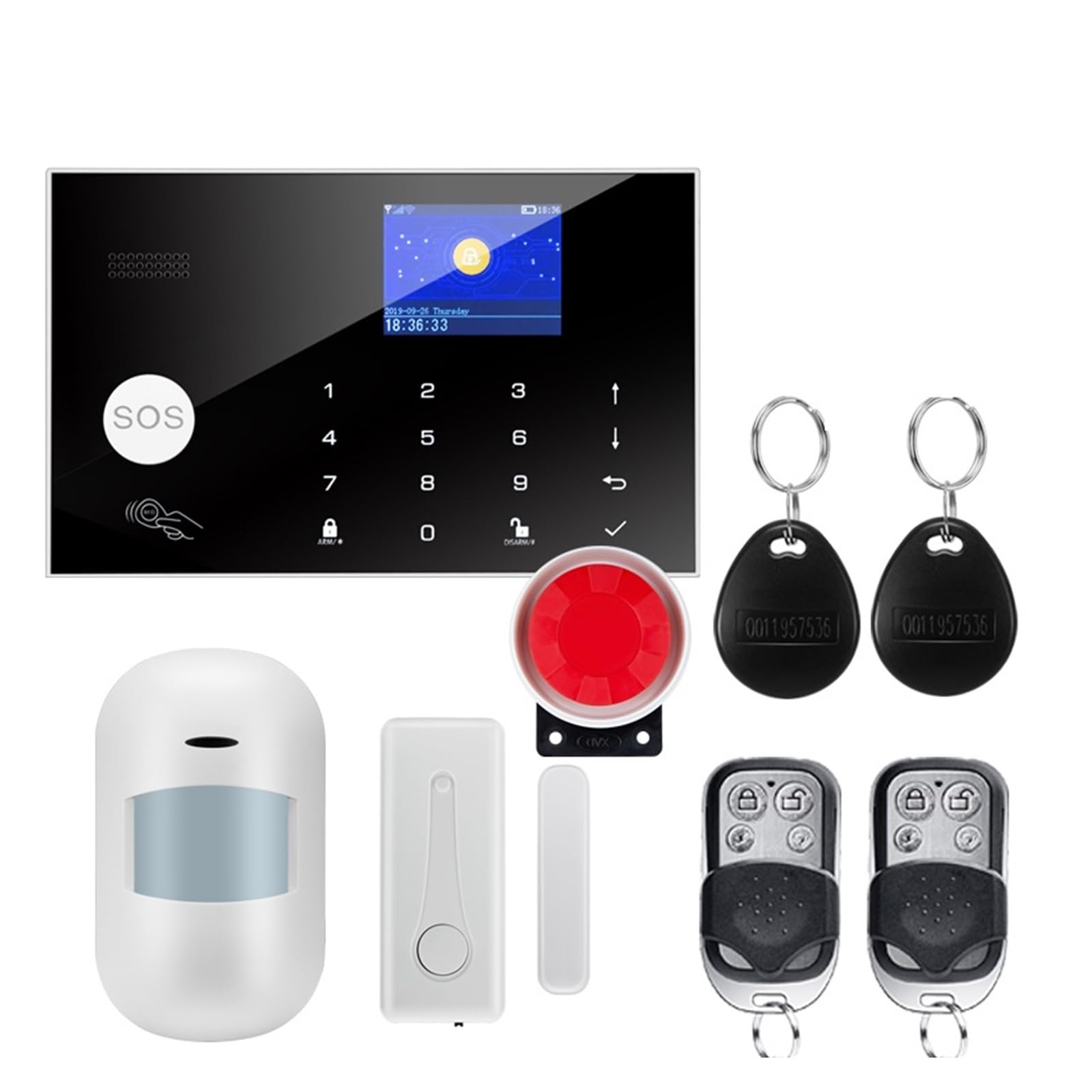 Alarma Inteligente Seguridad Inalámbrica For El Hogar gsm con Sensor Detector De Movimiento Antirrobo(W7B11)