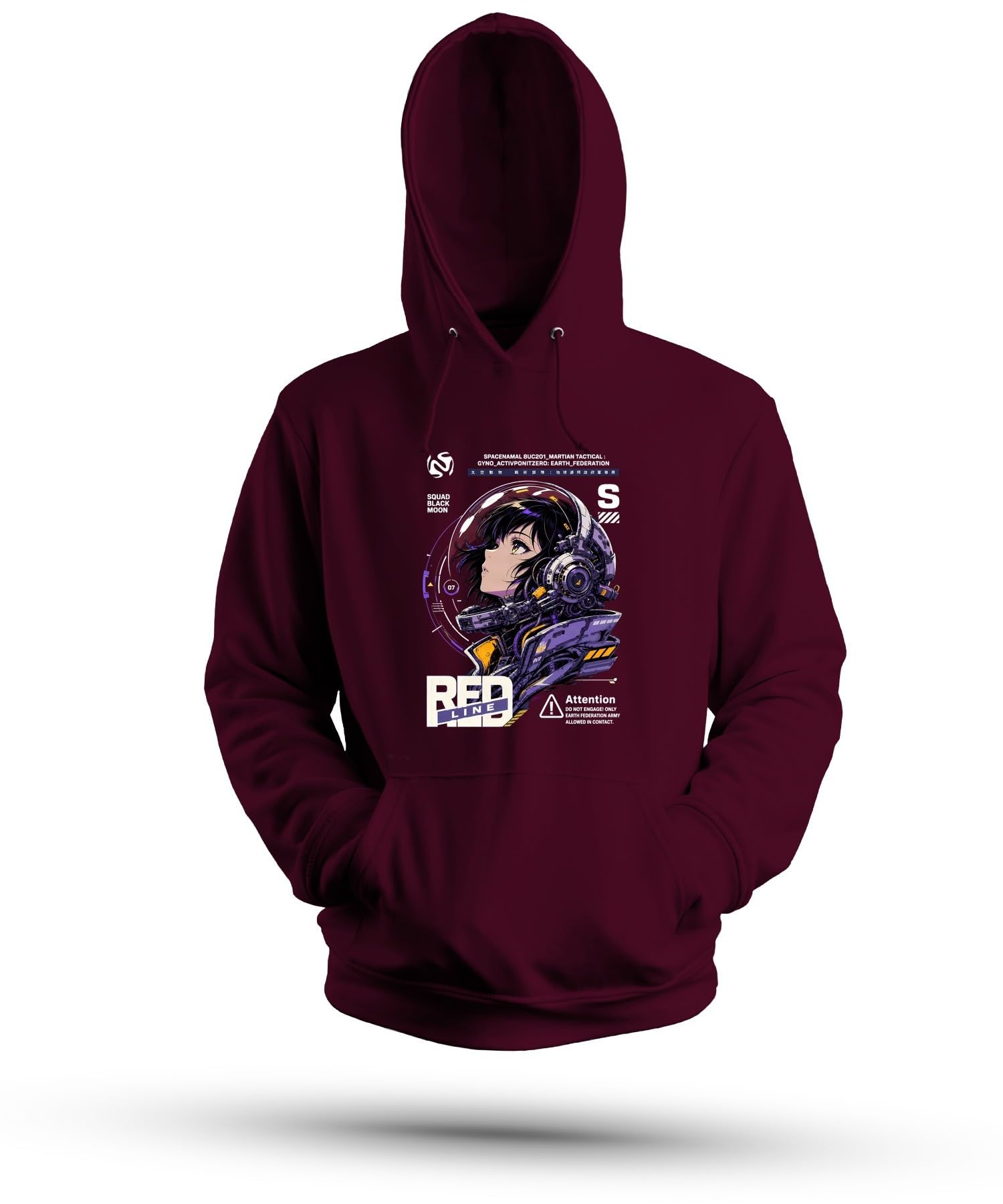 Red Line Anime dziewczęca Japonia Y2K bluza z kapturem