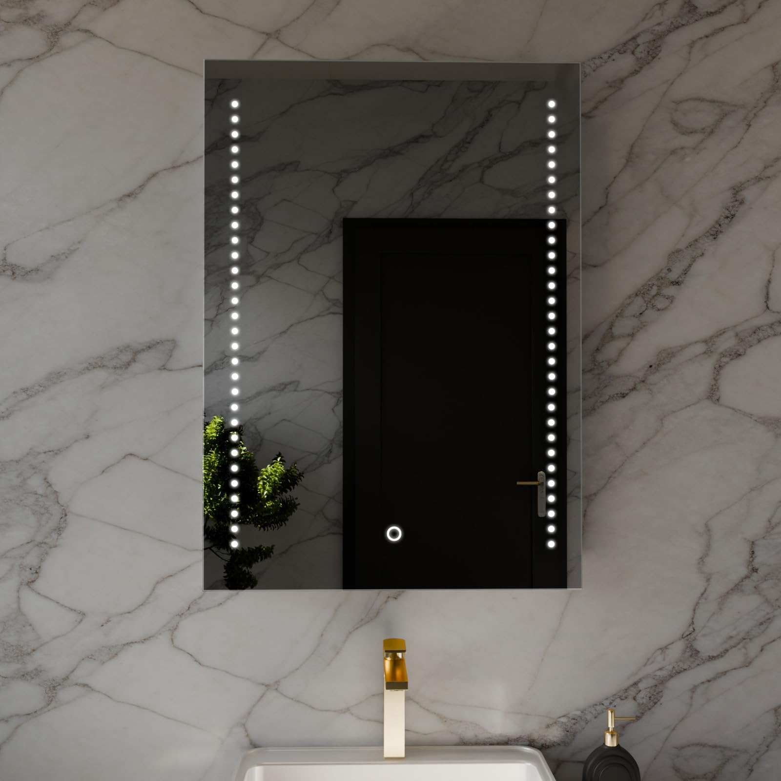 Harper & Harlow Orion Illuminated LED Bathroom Vanity Mirror, 500x700mm, IP44, Adjustable Light Colour, Memory Function, Touch Control, Dimmable, Anti-Fog Demister, Landscape or Portrait Mounting