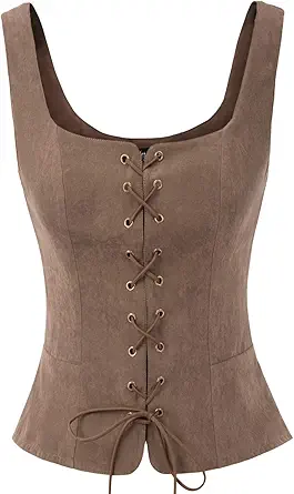 Scarlet Darkness Women Pirate Renaissance Vest Cosplay Costume Peasant Bodice