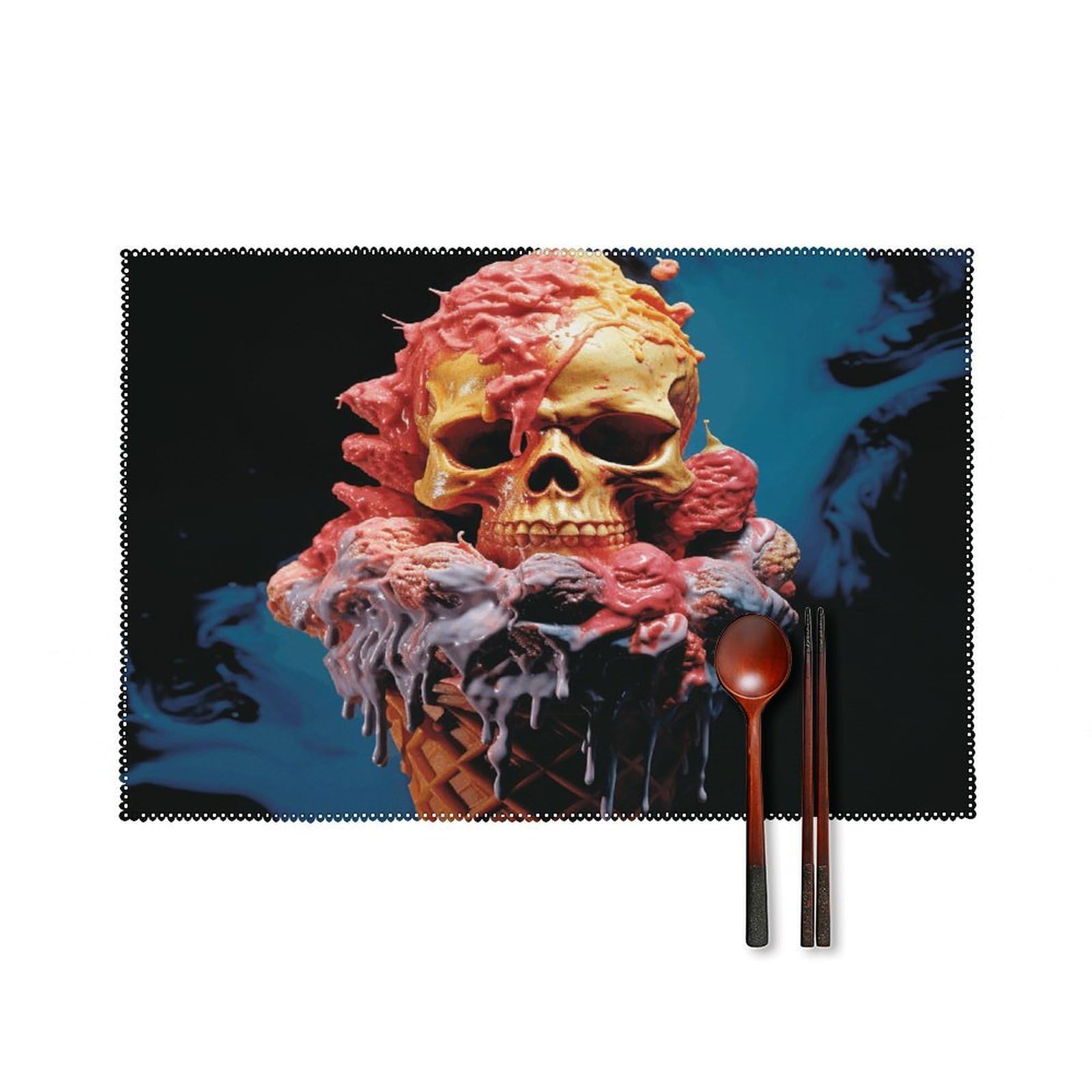 Fodpand Style Egg Rolls And Skulls Placemats Set Of 4 Place Mats Table Mats