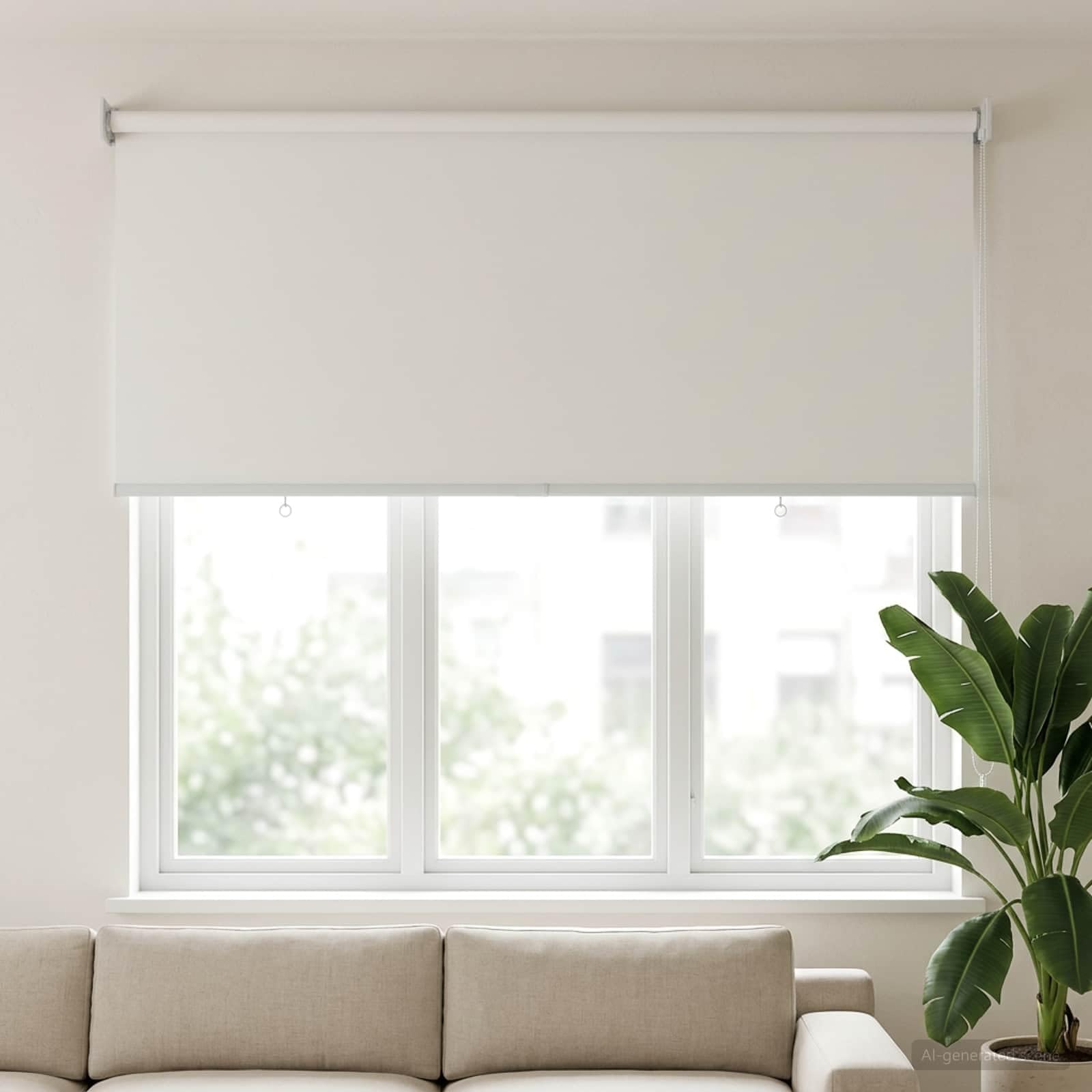 Tenda avvolgibile per esterni, UV, bianco, poliestere | Montaggio a parete o a soffitto, controllo termico, privacy, catena sinistra o destra