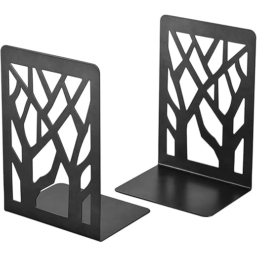 Zollyss Metal Non-Slip Bookends 2Pc Black