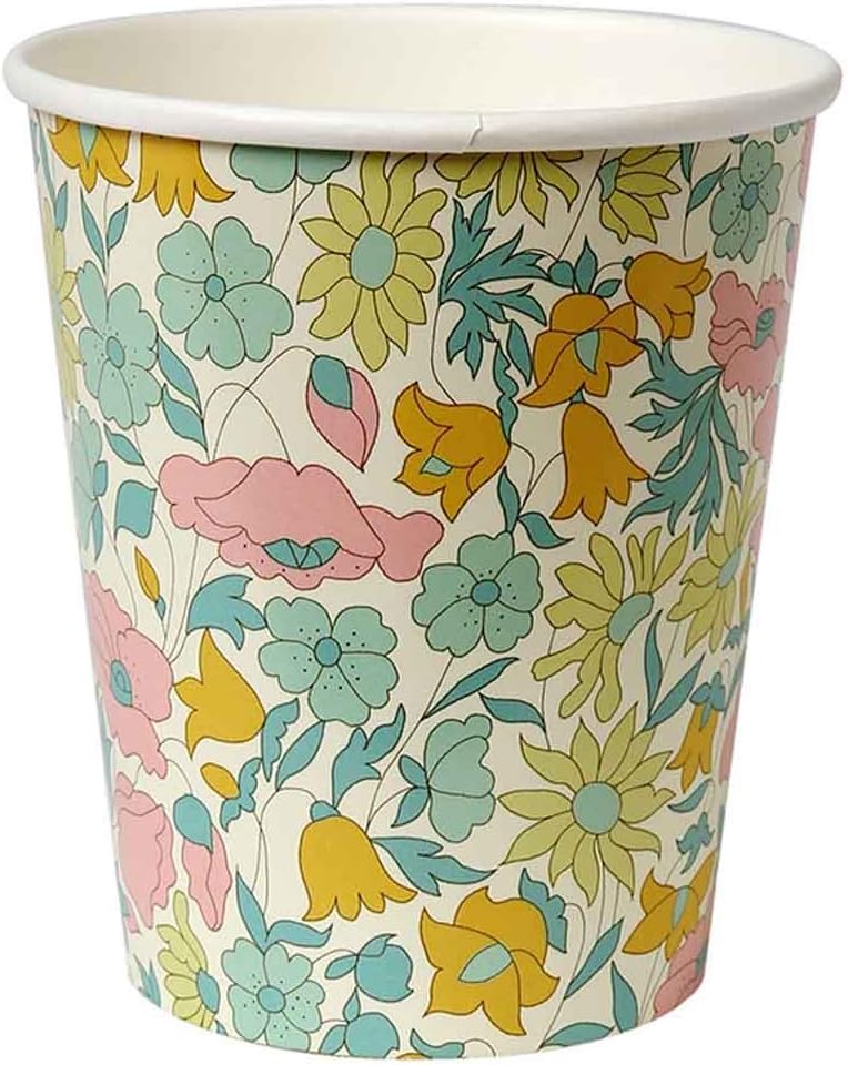 Meri Meri Liberty Poppy and Daisy Party Cups, Set of 12 Cups by Meri Meri
