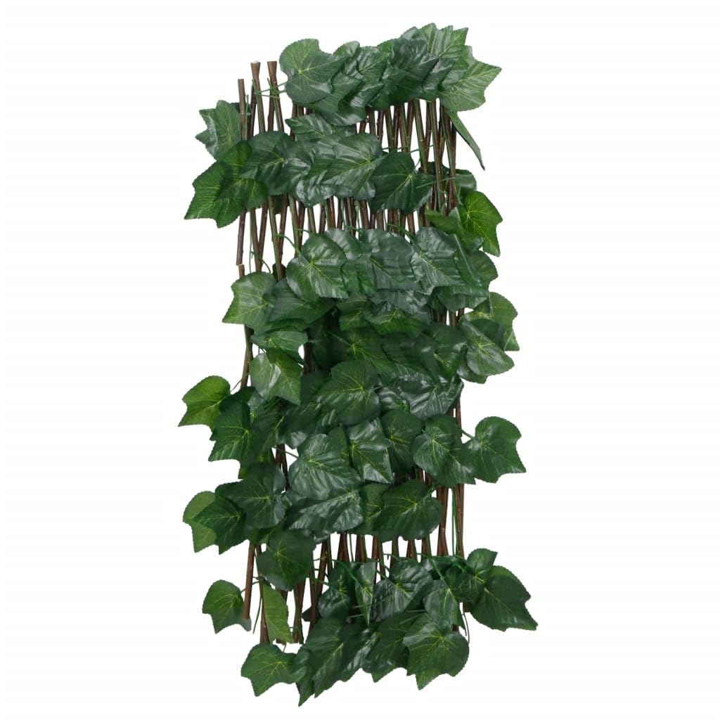 Treillis de feuille de vigne artificiel extensible 5 pcs en PVC et bois 70-190 cm x 30-60 cm pour jardin terrasse balcon, brise vue occultation protection intimité séparation clôture