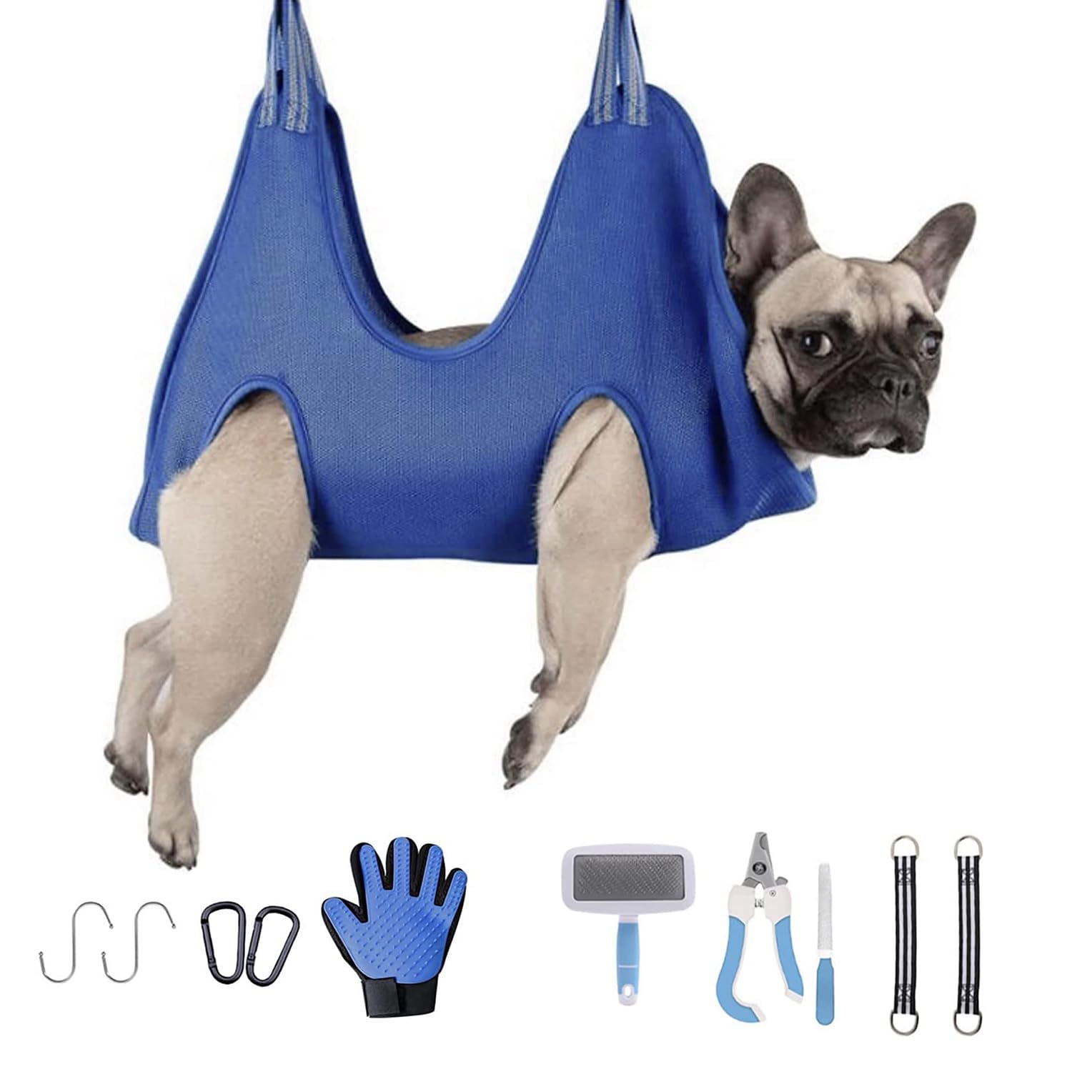 X Spring 11-Piece Pet Grooming Set - Hammock, Sling, Nail Clippers, Trimmer & More for Dogs & Cats Under 30kg