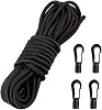 1/4 x 10' Elastic Bungee Shock Cord - Kayak Stretch String Rope with Bungee Shock Cord Hook Suitable for Boat Camping Accessories, Exercise, Fitness and Outdoor Enthusiasts (10 Feet Rope + 4 Hooks)