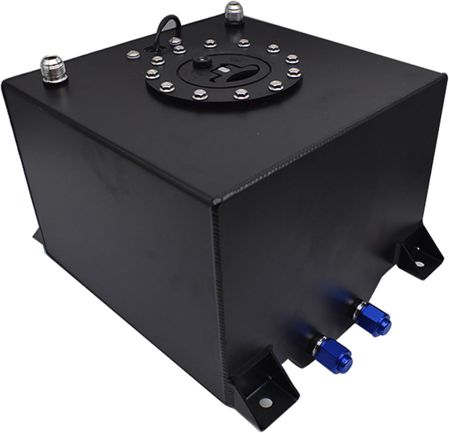 GXYWADY 5 Gallon Polished Aluminum Fuel Cell Gas Tank with Level Sender for Race Street Drift Strip Black