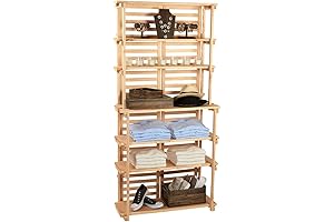 Natural Finish Wood Bakers Rack Display
