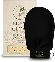 Exfoliating Bath Glove – Deep Body Exfoliation Mitt for Smooth, Radiant-Looking Skin – Reusable & Gentle - Pack of 1 Black - Eden Glow