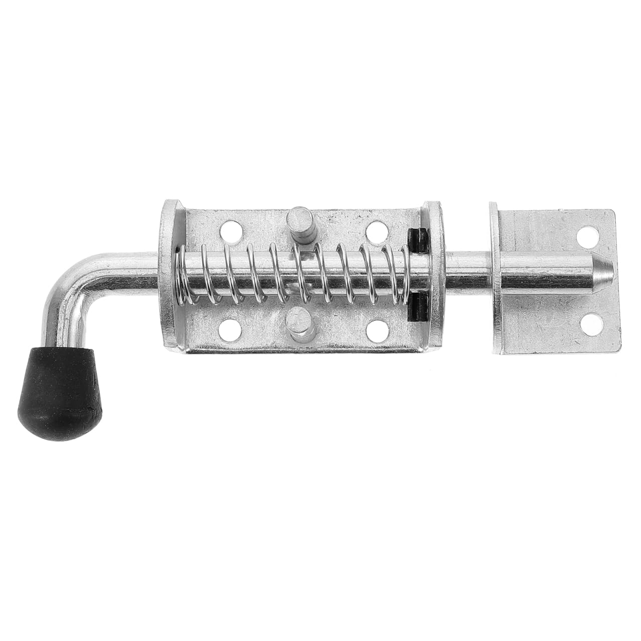 OUNONA Galvanized Steel Spring Loaded Latch Bolt with Clip 6.10X2.56X1.30In Thickened Spring Pin for Trailer Doors Garage Gates Cabinet Door Hardware