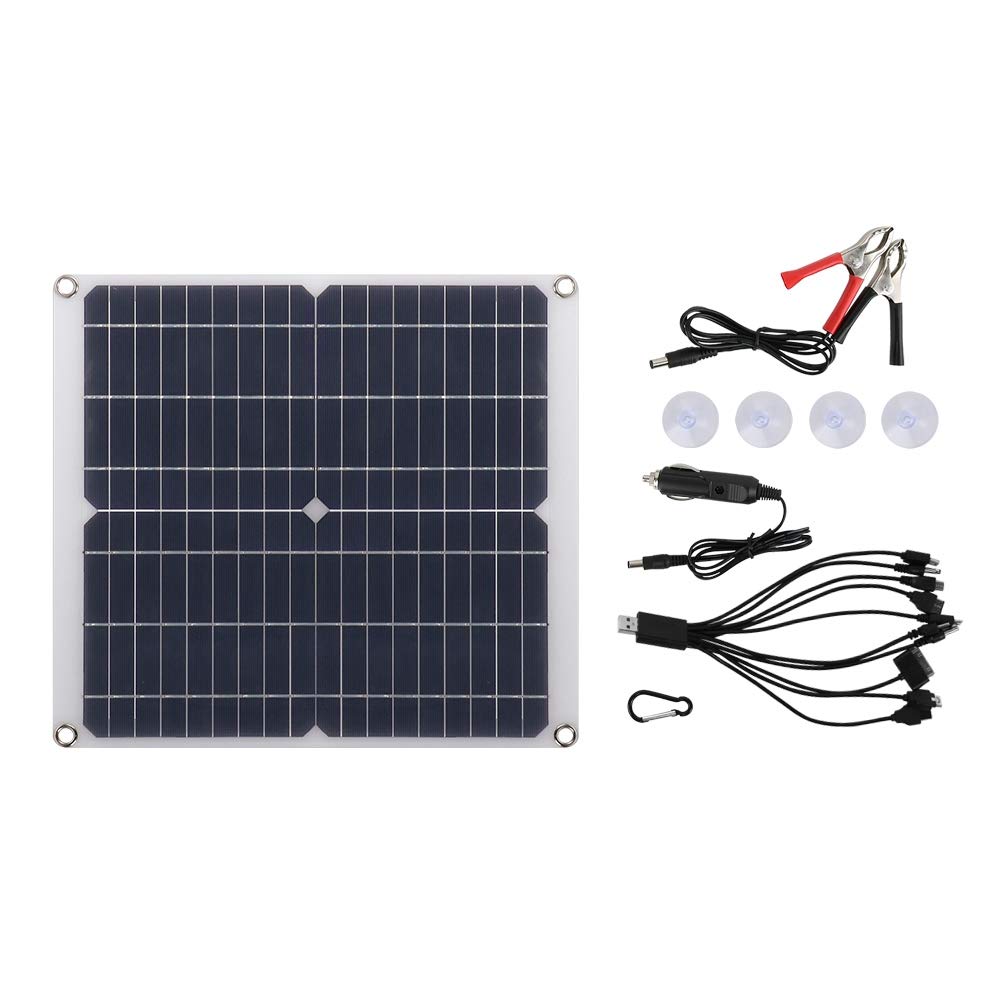 Panel Solar Portátil de 25W con Dos Puertos USB.