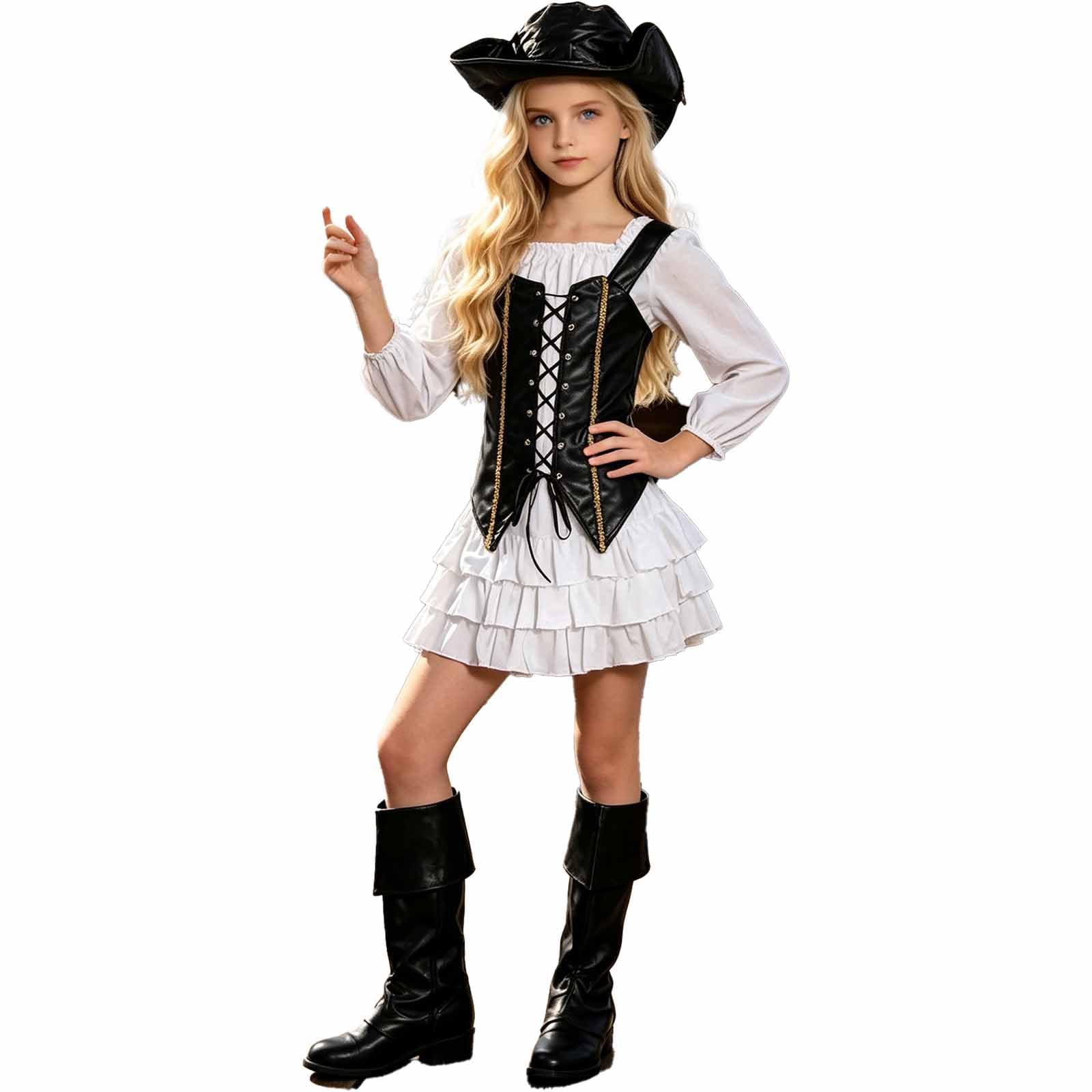 Vestito Halloween per Bambina Disfraz Cosplay Vestito da Festa Completo di Vestiti da Festa per Bimbe Disfraz Halloween per Bambina Abito Confortevole Senza Restrizioni per Festa, Cosplay, Carnevale