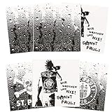 MOTIVE LOGO & TK: Zwei Sticker mit Farbverlauf transparent-schwarz und Wassertropfen-Muster; ein Sticker mit Farbverlauf transparent-schwarz und Wassertropfen-Muster und Vereinslogo; ein Sticker mit Farbverlauf transparent-schwarz und Wassertropfen-Muster und Totenkopf Motiv