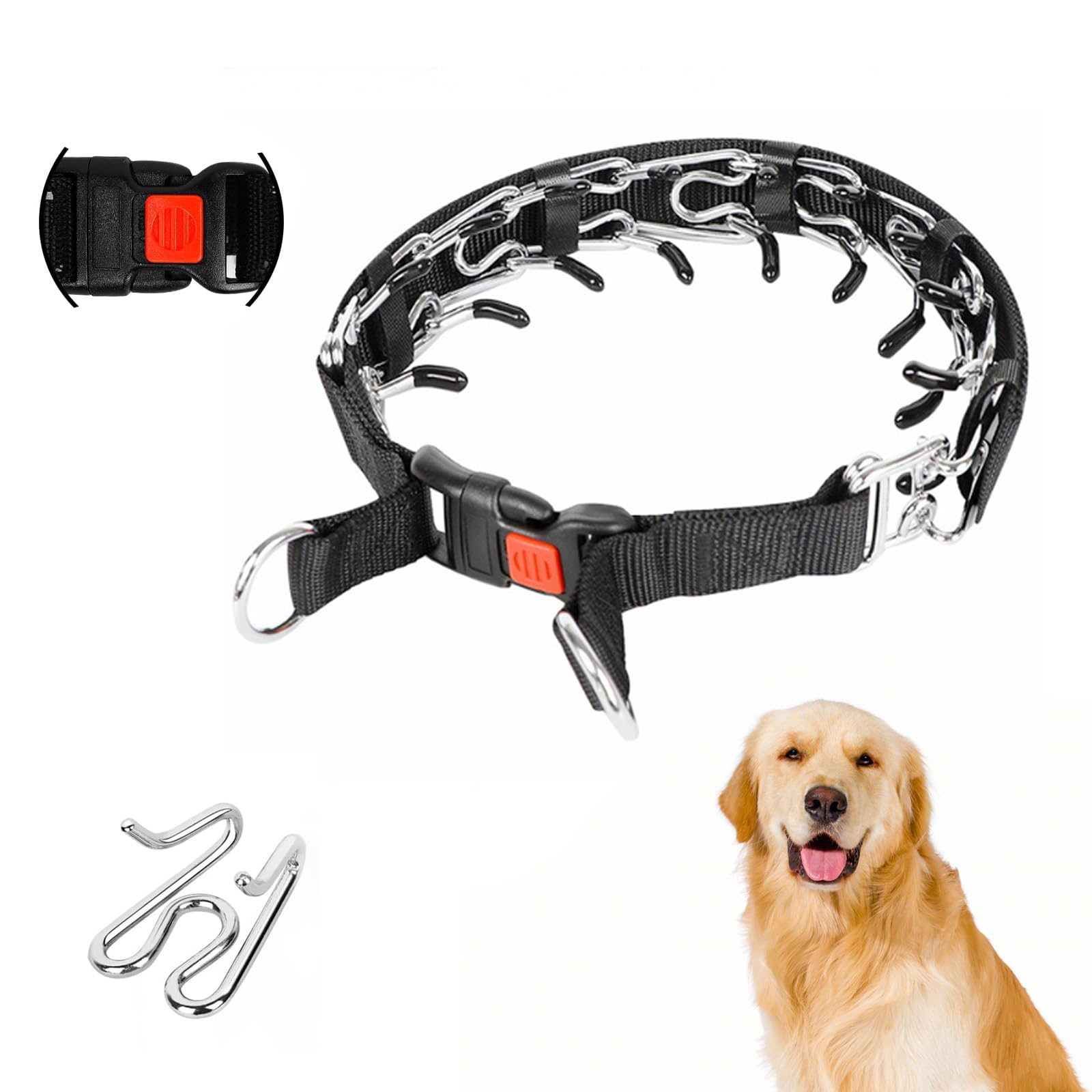 Thapncow-1 Collar de Entrenamiento para Perros Collar de Perro Ajustable extraíble Collar de Perro Ajustable de Metal Adecuado para Cachorros, Perros pequeños, medianos y Grandes