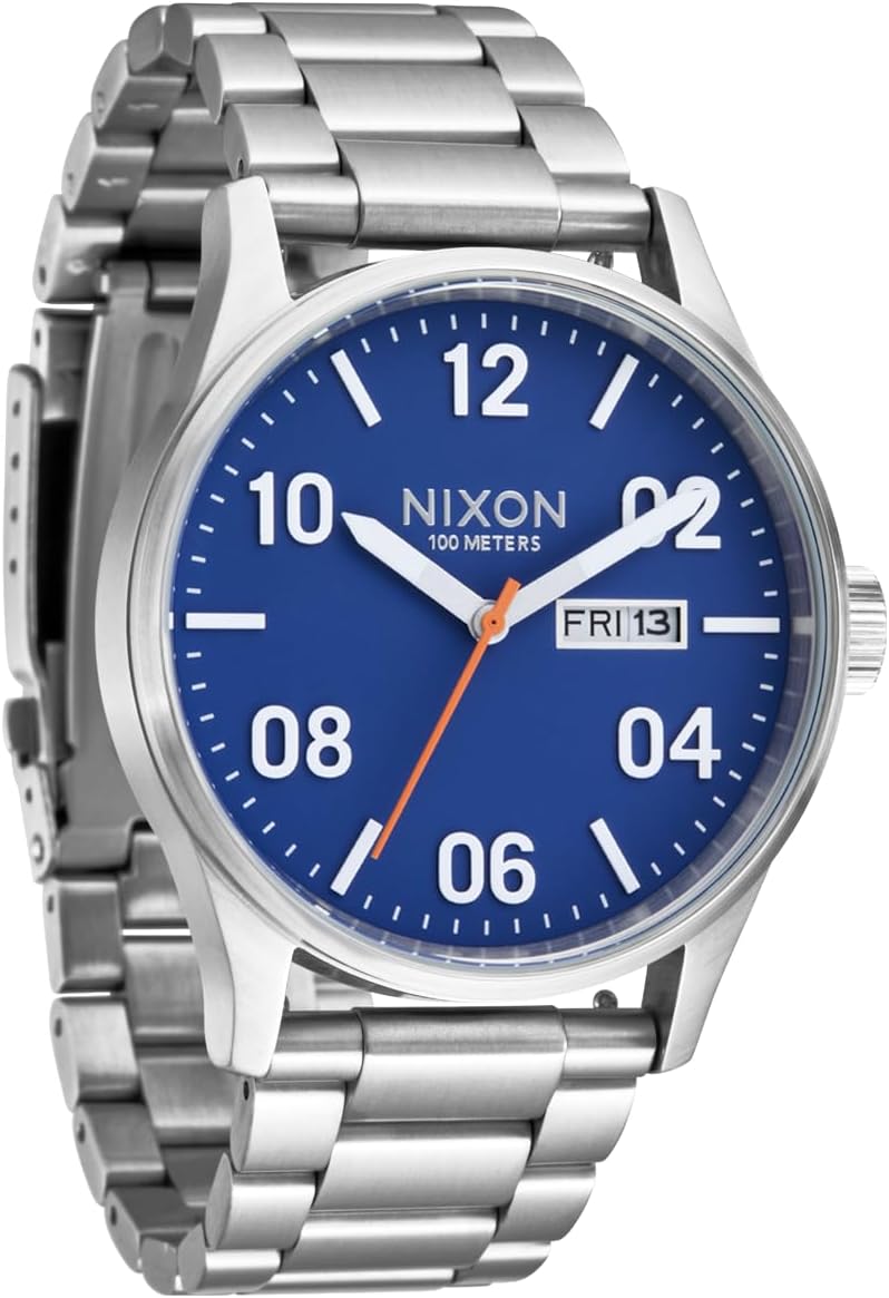 Nixon Classic Watch NIXON-A356-P, Silver/Cobalt, Standard Size, Sentry SS