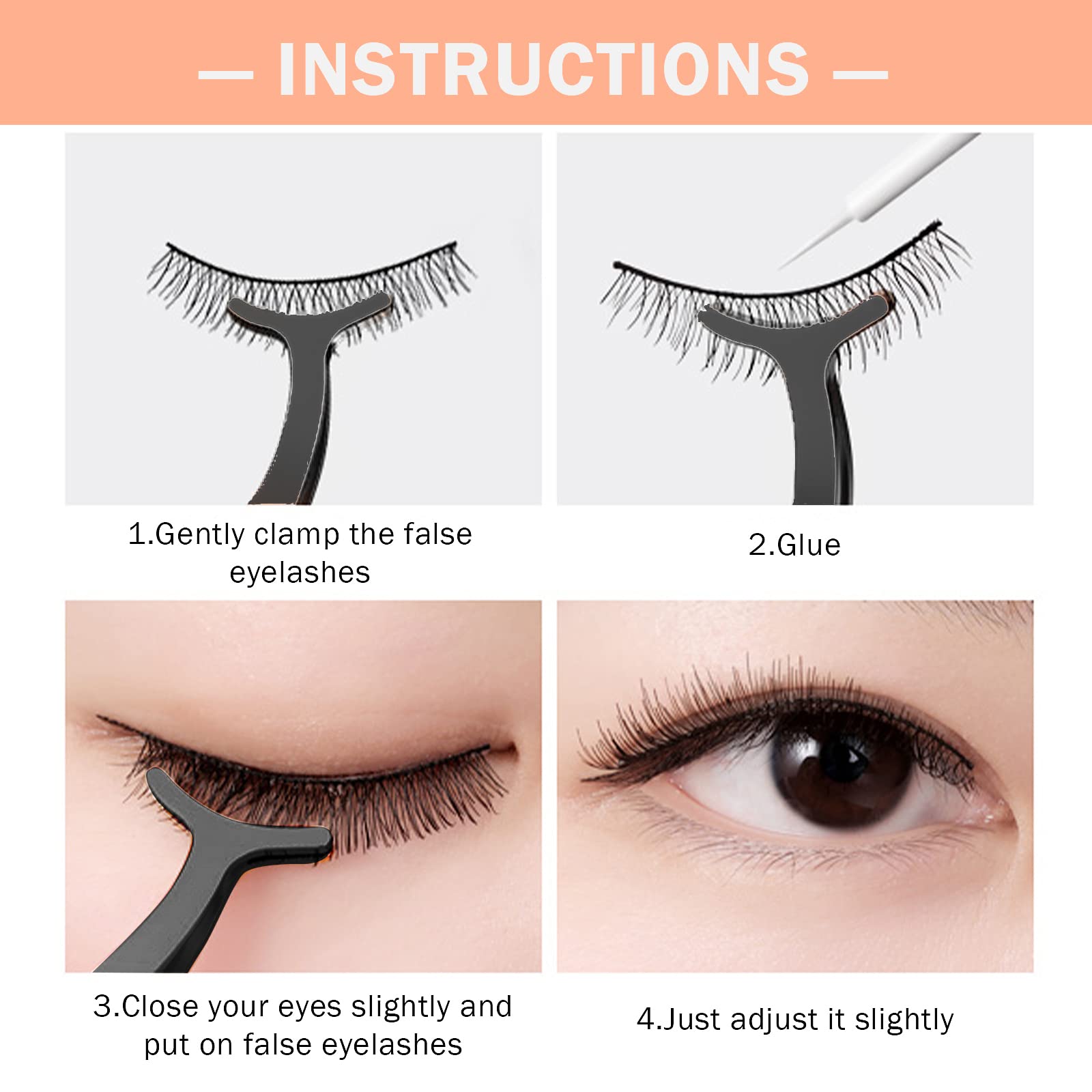 Sibba Pinzas de Pestañas Postizas 1 Pieza de Extensión de Pestañas de Volumen Herramienta Aplicadora deAgarre Antideslizante Herramientas de Soporte Maquillaje de Ojos Clip de Punta Curvada