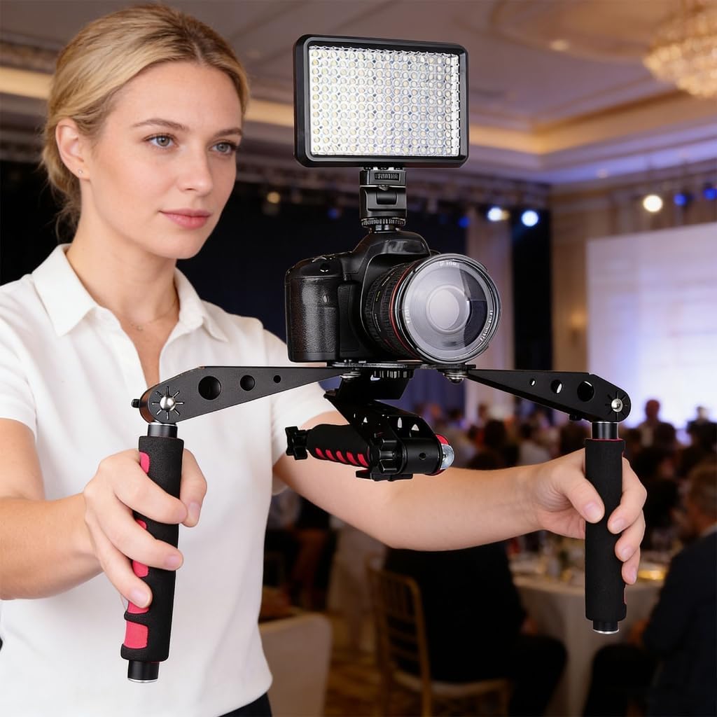 All Purpose Camera Support Shoulder Holder with 19cm Handle Spacing Distance