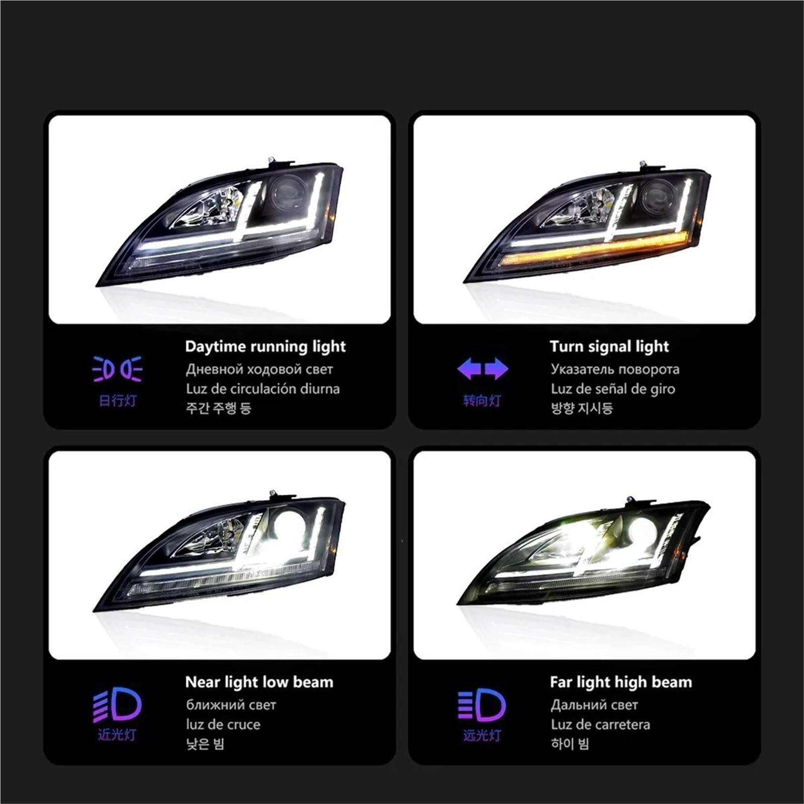 Faro Anteriore per Auto per TT Faro Anteriore 2006-2014 Faro proiettore Luce Diurna Accessori automobilistici Luci per Auto Gruppo Faro Anteriore