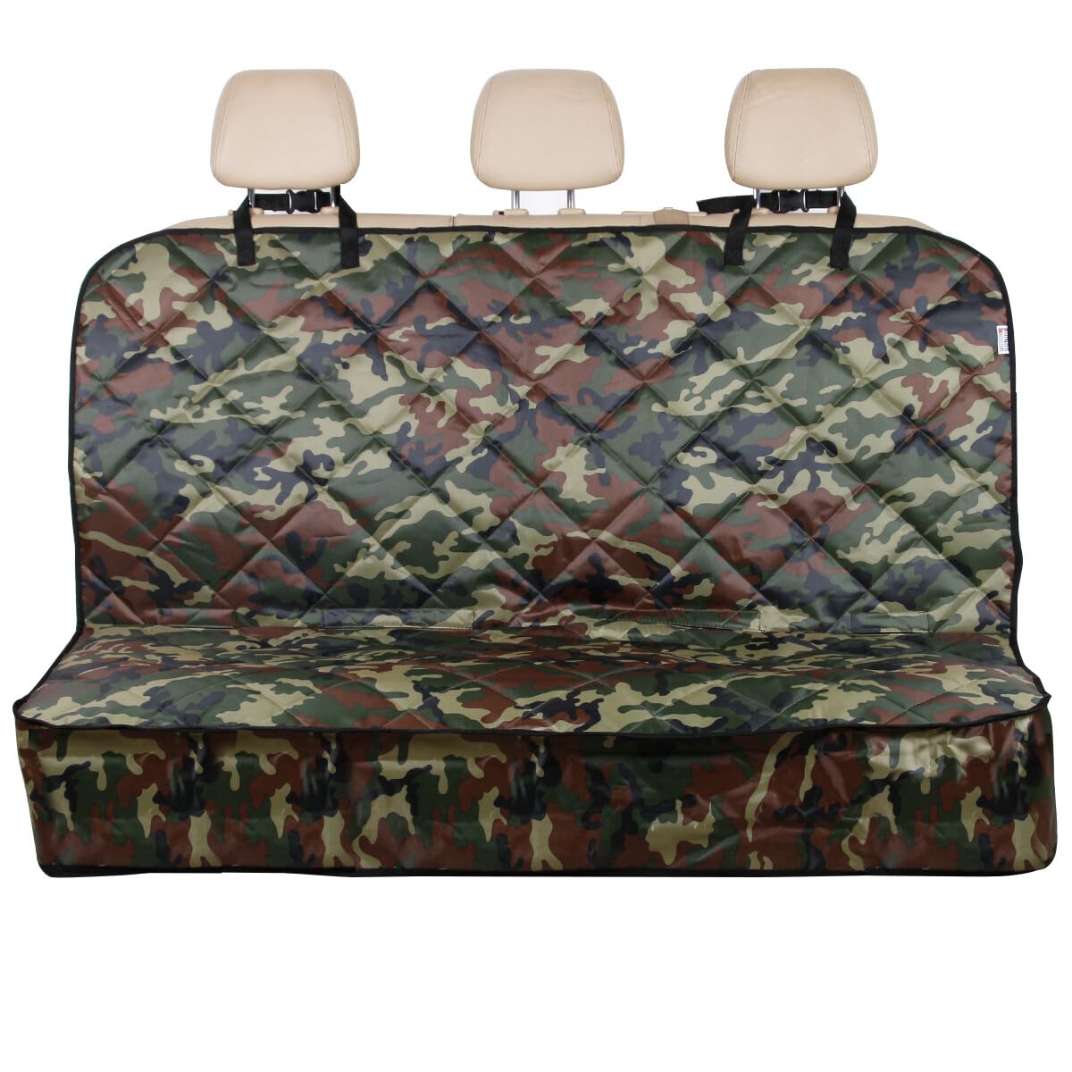 rhinos autostyling COMPATIBLE WITH Skoda Fabia (2015 ON) - Green Camouflage Heavy Duty Premium Quilted Dog Cat Pet Hammock Rear Seat Cover