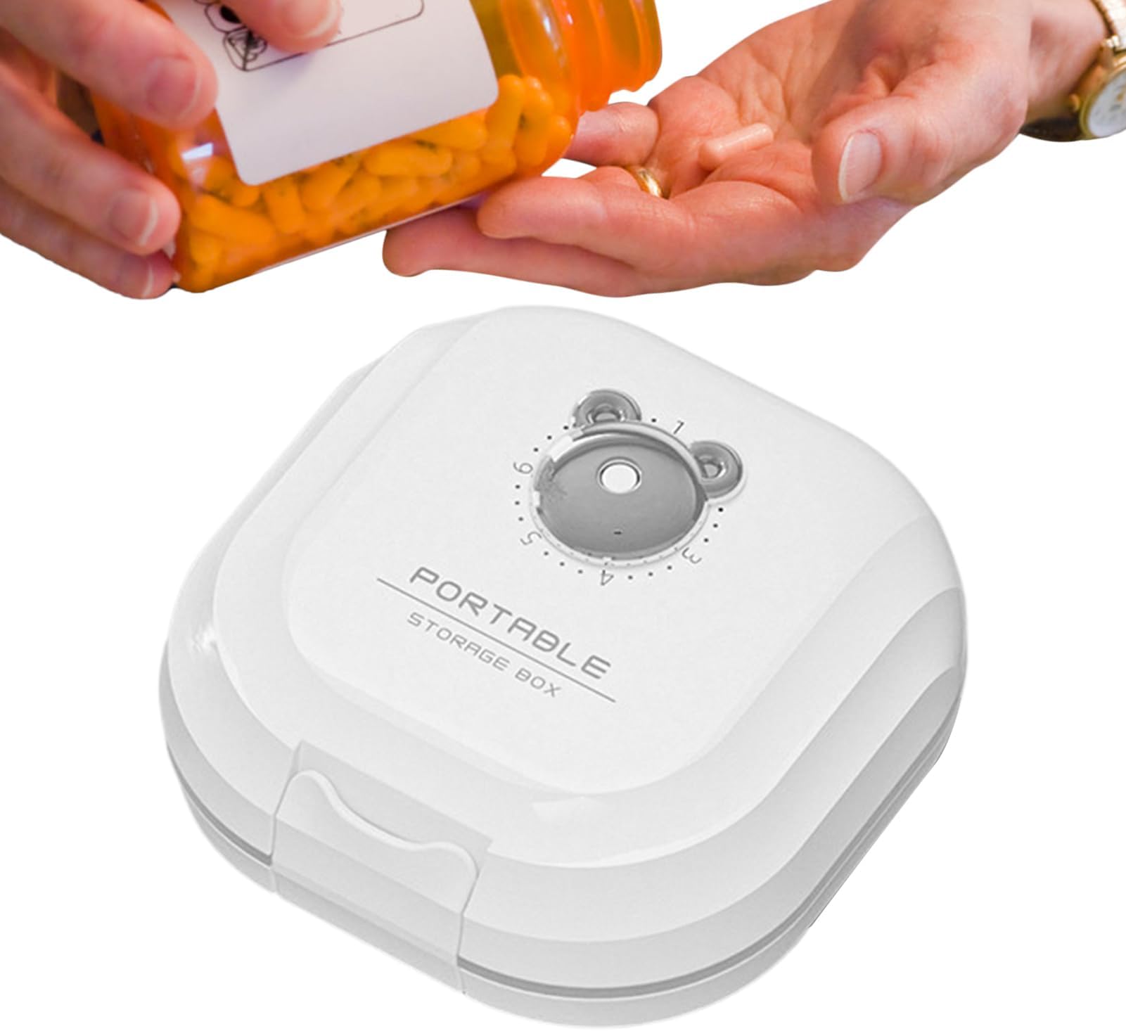 Pill Tracker Storage - Travel Pill Box | Portable Holder With Compartments, Pills Container With Tracker, Medication Organizer, Daily Pills Container For Home Travel Use