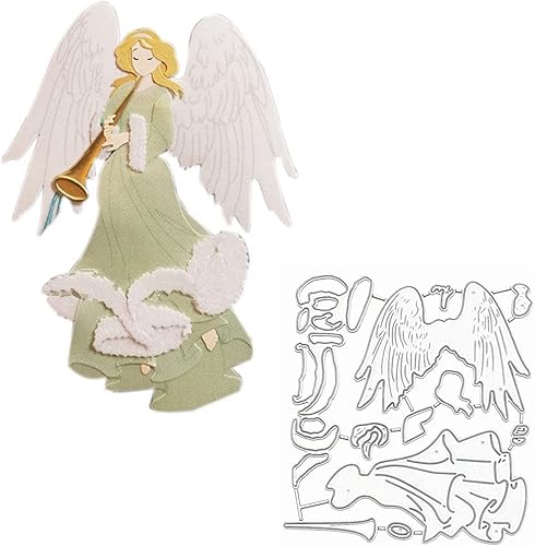 Troqueles de metal de ángel, plantillas musicales de corte de ángel para manualidades, álbumes de recortes, fotos, papel decorativo en relieve para