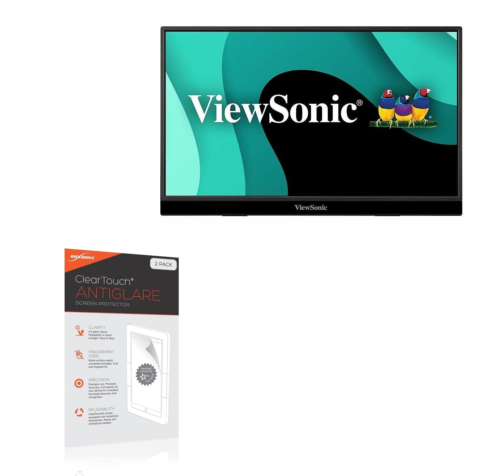 BoxWave Screen Protector Compatible with Viewsonic VX1655 - ClearTouch Anti-Glare (2-Pack), Anti-Fingerprint Matte Film Skin