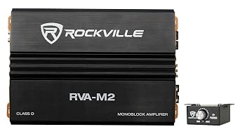 Rockville RVA-M2 2500w Peak/625w Dyno-Certified RMS @ 1 Ohm Amplifier Mono Car Amplifier + Remote