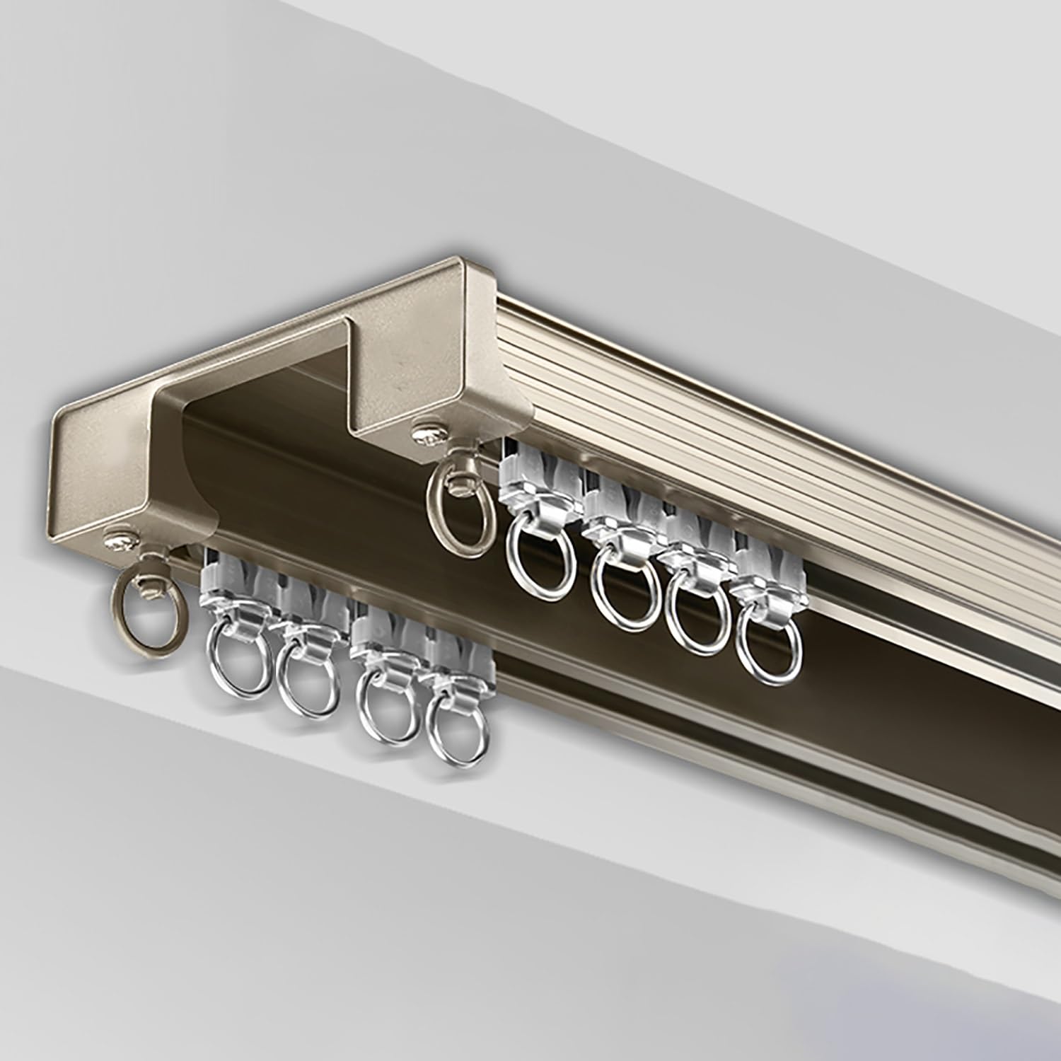 Rail de plafond pour rideau double rangée Curt S système cloison de pièce silencieux 0,7m