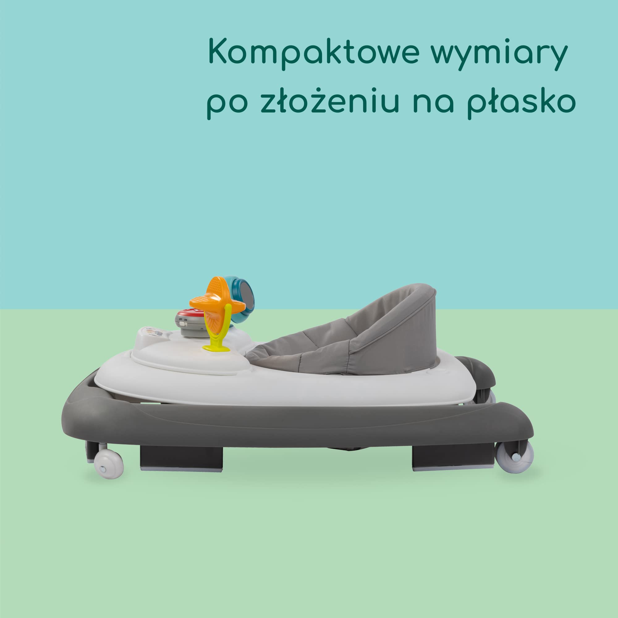 Bebeconfort Chodzik Explorer ze zdejmowaną tacką, łatwy do składania chodzik dla dzieci od 6 do 18 miesięcy o wadze do 12 kg, Grey Mist