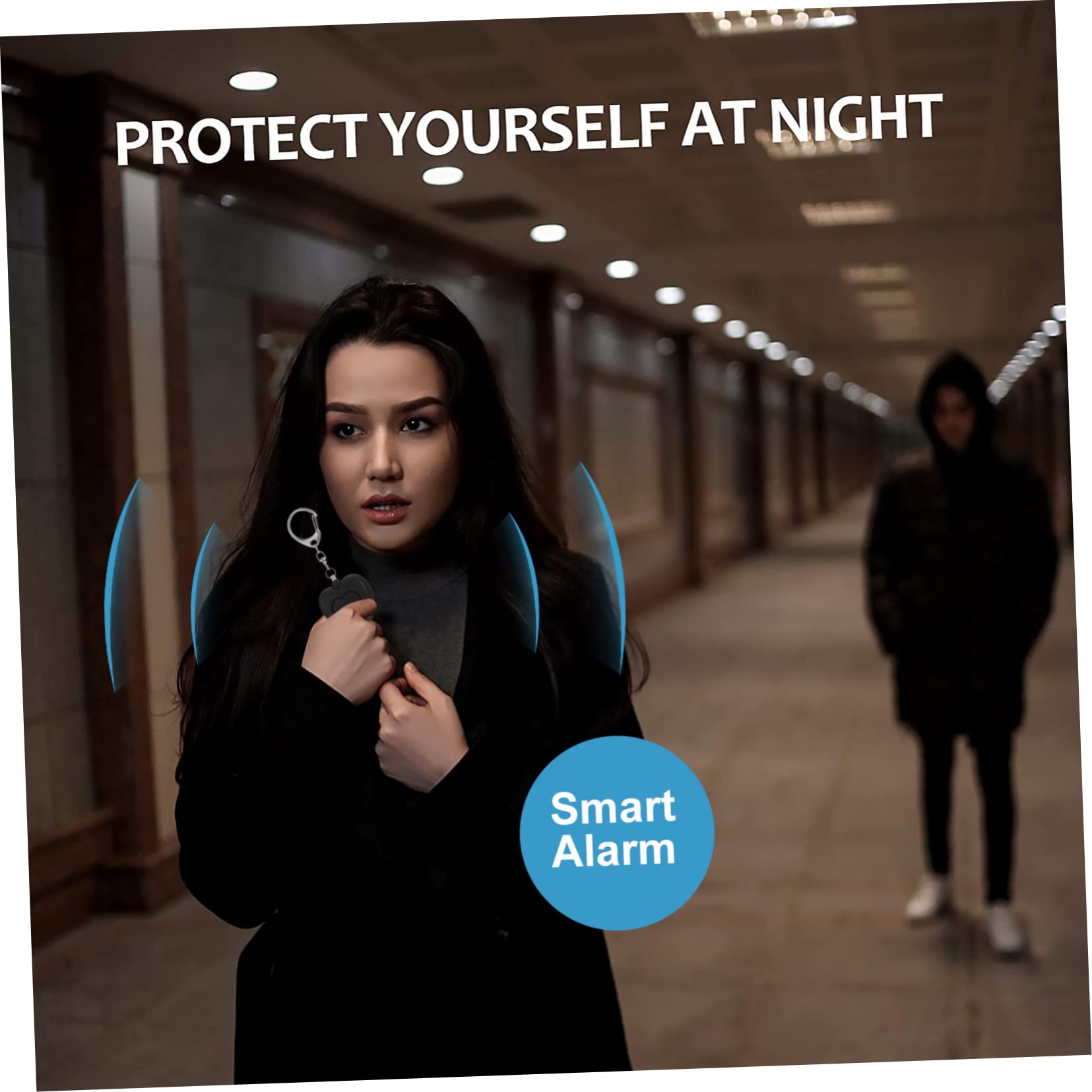 HOMSFOU 5piezas Alarma De Seguridad Personal con Luz Led para Mujeres y Mayores Dispositivo Compacto De Emergencia con Llavero para Protección y Asistencia Rápida