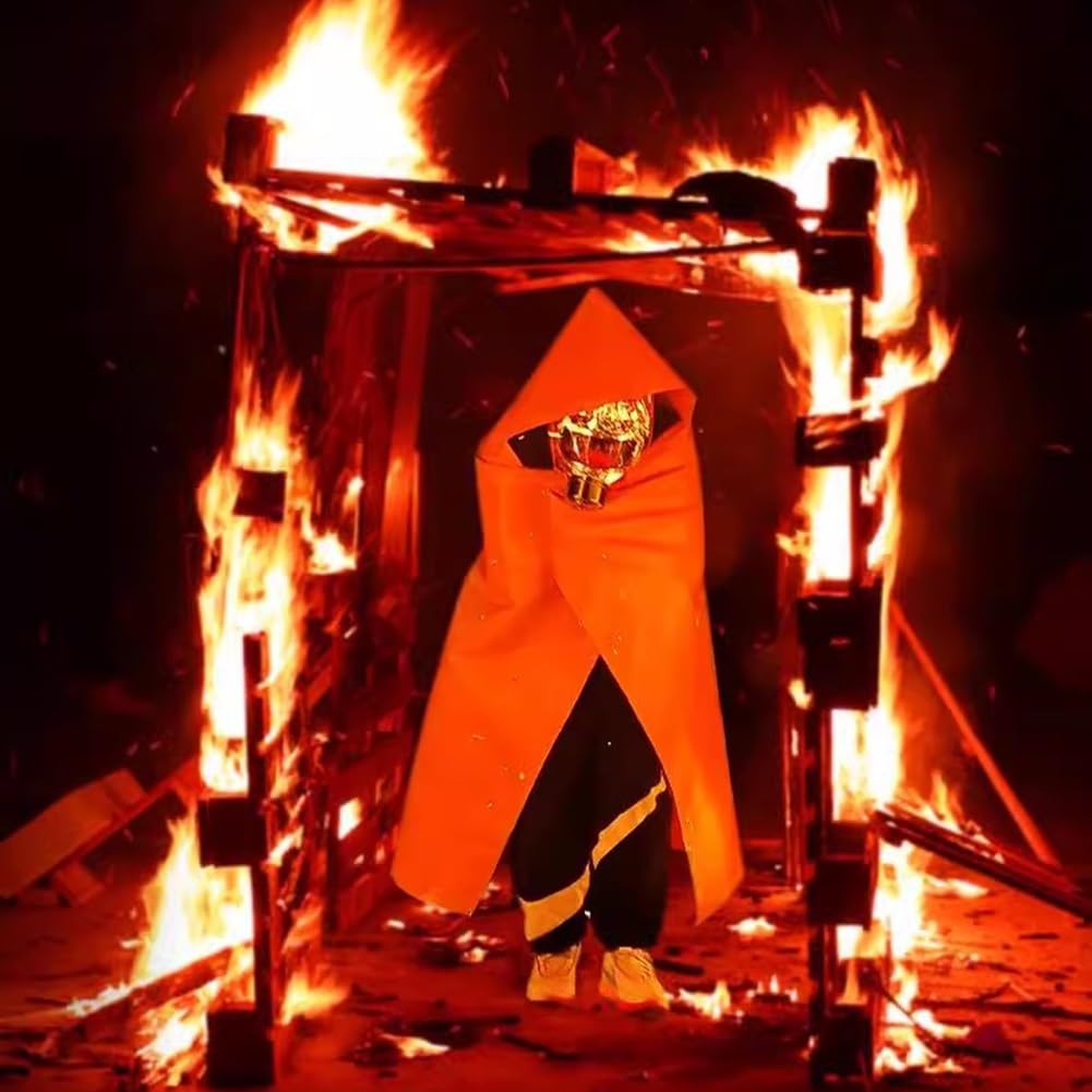 Capa Ignífuga con Capucha, Manta De Seguridad para Emergencias Contra Incendios para Adultos Y Niños Protección Corporal Completa Retardante De Llama De 1100 °C Reutilizable(1.5x1.6m)