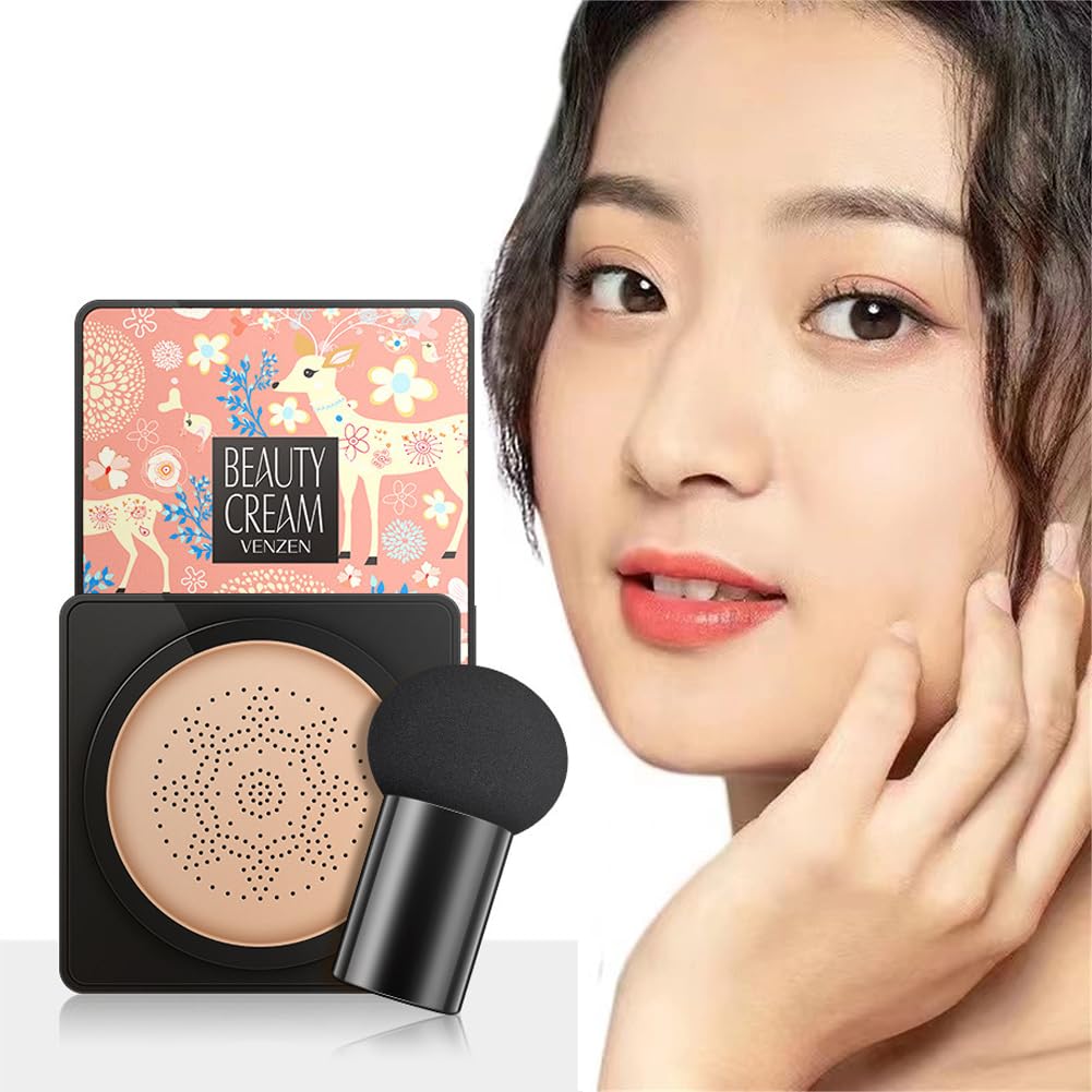 クッションファンデーションVENZEN BEAUTY CREAM 美白 ツヤ肌美肌潤い明るい 瞬間にカバー1つ6役 呼吸できるカバー力強い 乾燥しがちな肌にうるおいを与え、なめらかでつややかな肌を長時間キープする！03#自然な色