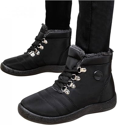 Amazon.com: Botas de invierno para mujer, con forro de piel, impermeables,  antideslizantes, con cordones, para caminar, botas de nieve : Ropa, Zapatos  y Joyería